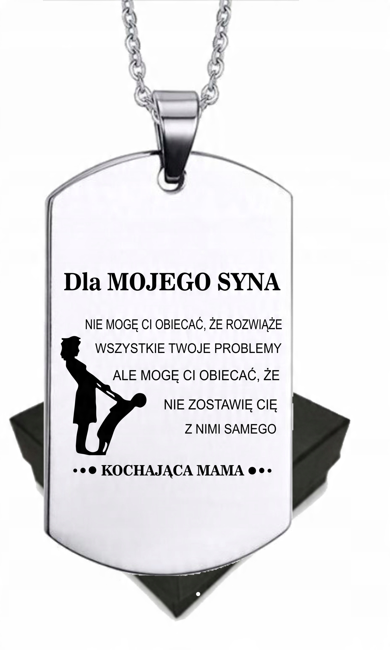 

Zawieszka z grawerem od Mamy dla Syna+Prezenty