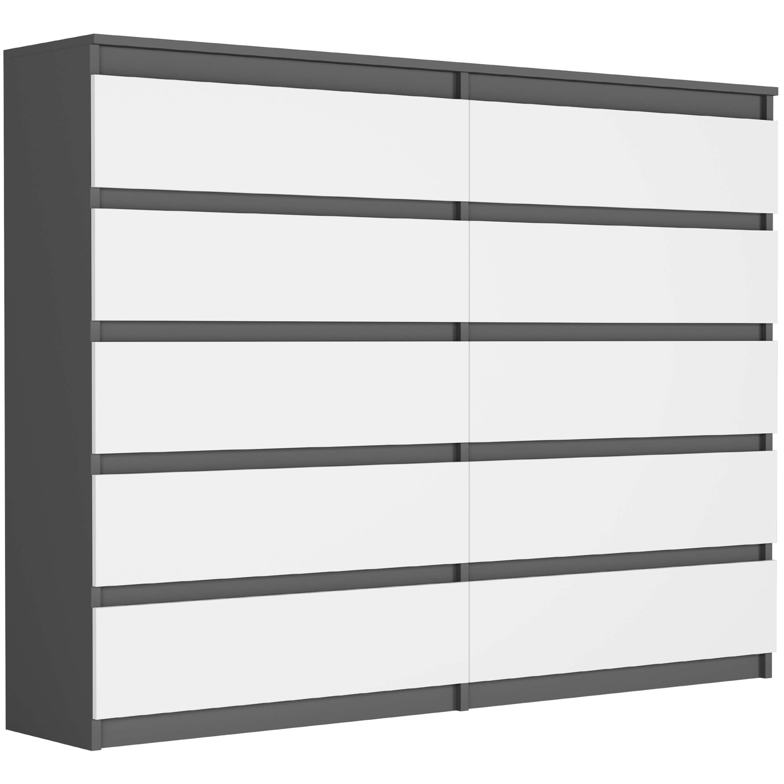 Nowoczesna KOMODA 160 SZAFKA 10 SZUFLAD R-160-S10 ANTRACYT MIX