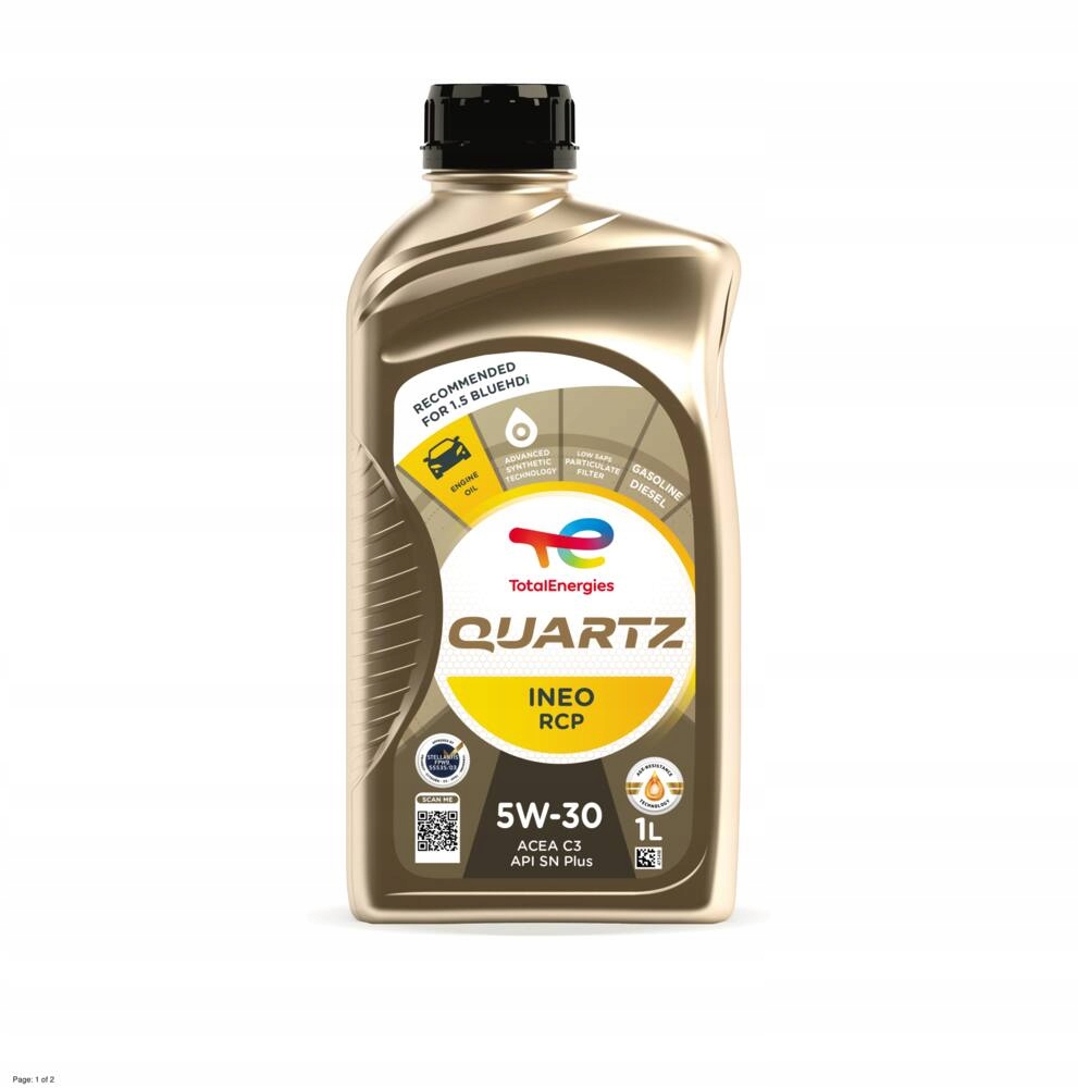 Olej silnikowy TotalEnergies Quartz Ineo Rcp 5W-30,1L Stellantis FPW9.55535