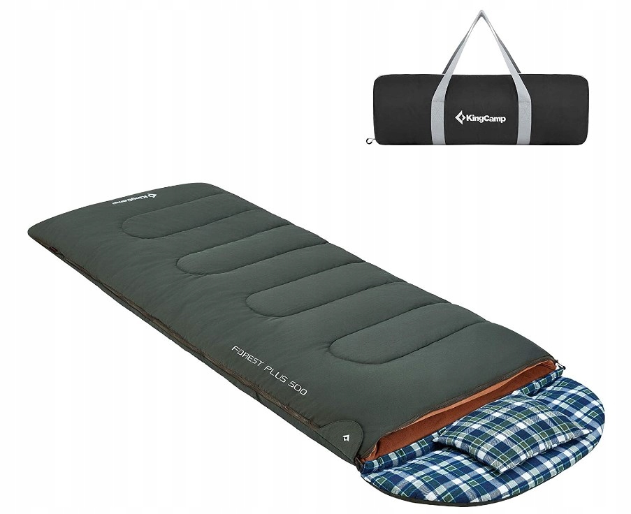 Śpiwór Zimowy 4-SEZONOWY Kingcamp Flanela Polar 90cm XL Ciepły 3w1