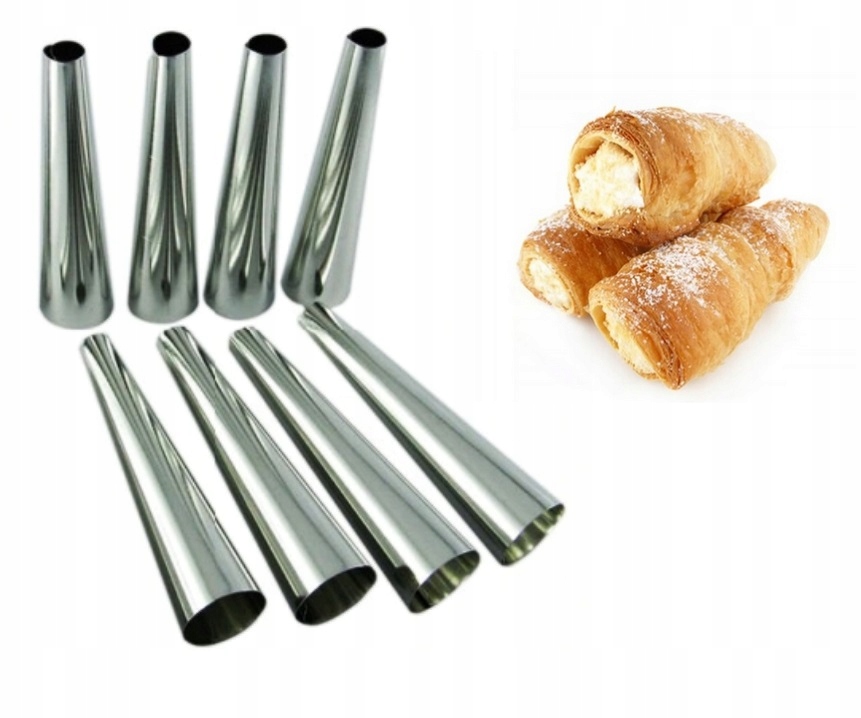 

Foremki Do Pieczenia Rurek Ciastek Stalowe 8szt