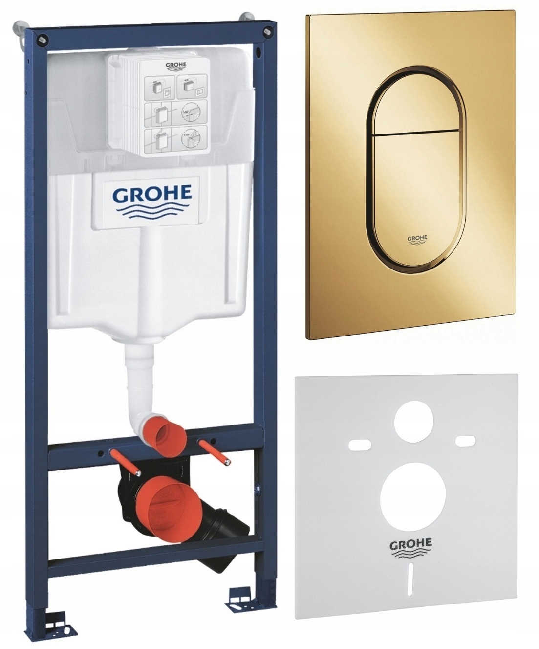 Grohe Rapid Sl Stelaż Podtynkowy Wc Przycisk Złoty Mata Zestaw 5W1