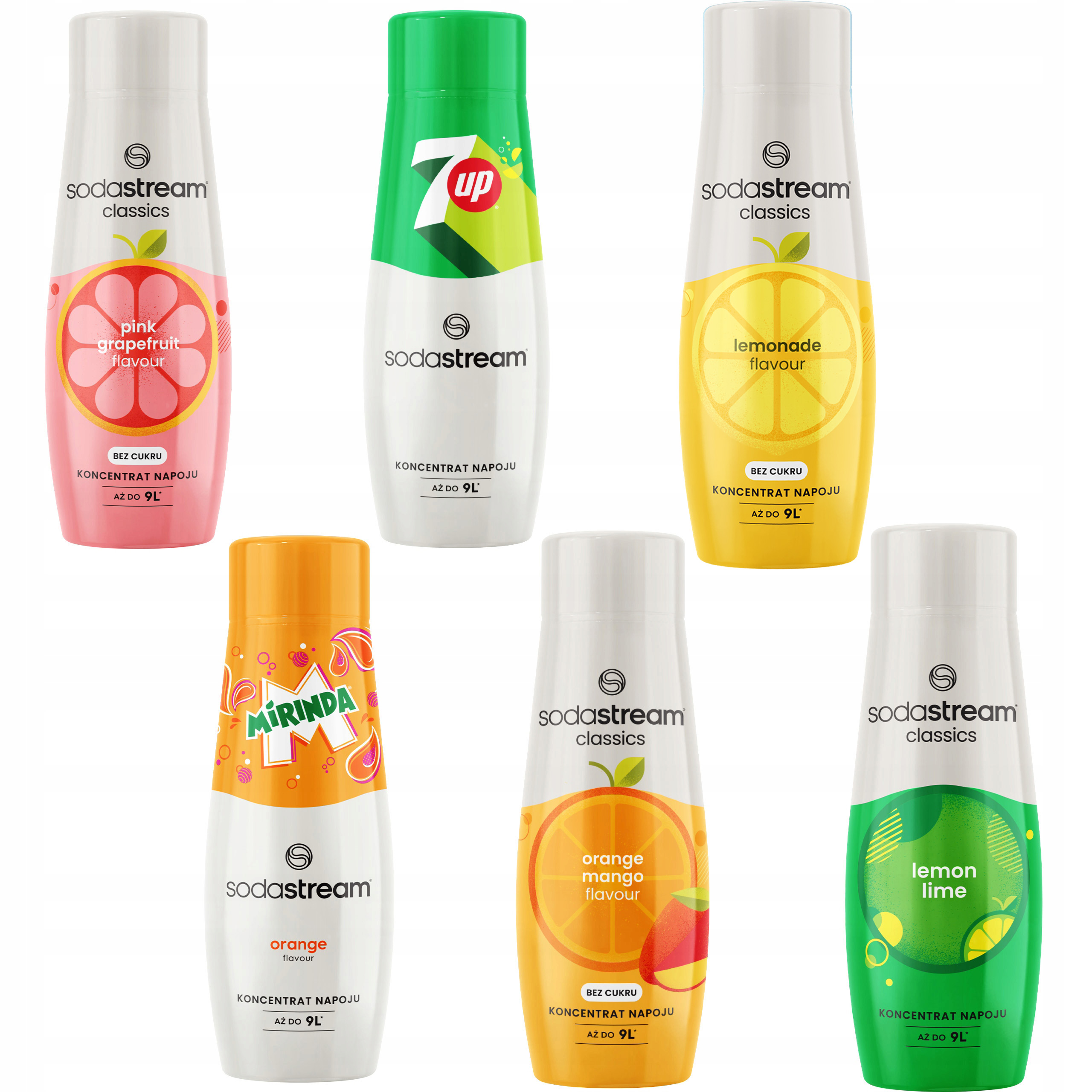 Sodastream Zestaw koncentraty syropy do saturatora, 6 sztuk mix 7UP Mirinda