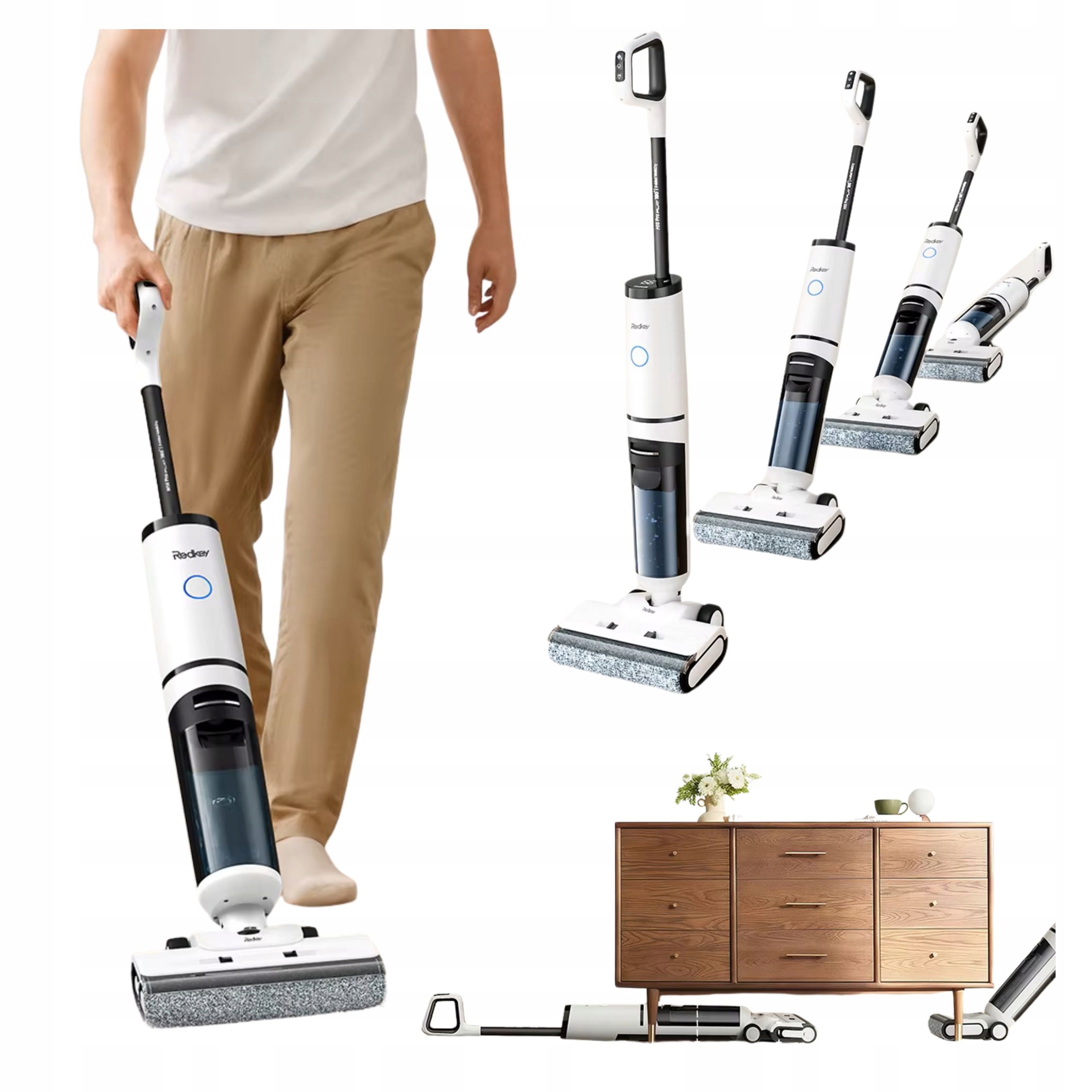 Tyčový Vysavač Bezdrátový 3v1 S Mopem Redkey W15 Pro Samočištění