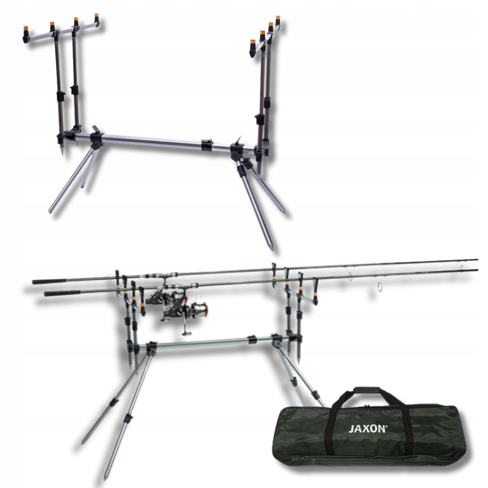 Solidne Stanowisko Karpiowe wędkarskie Jaxon stojak Rod Pod 4x wędki Jaxon