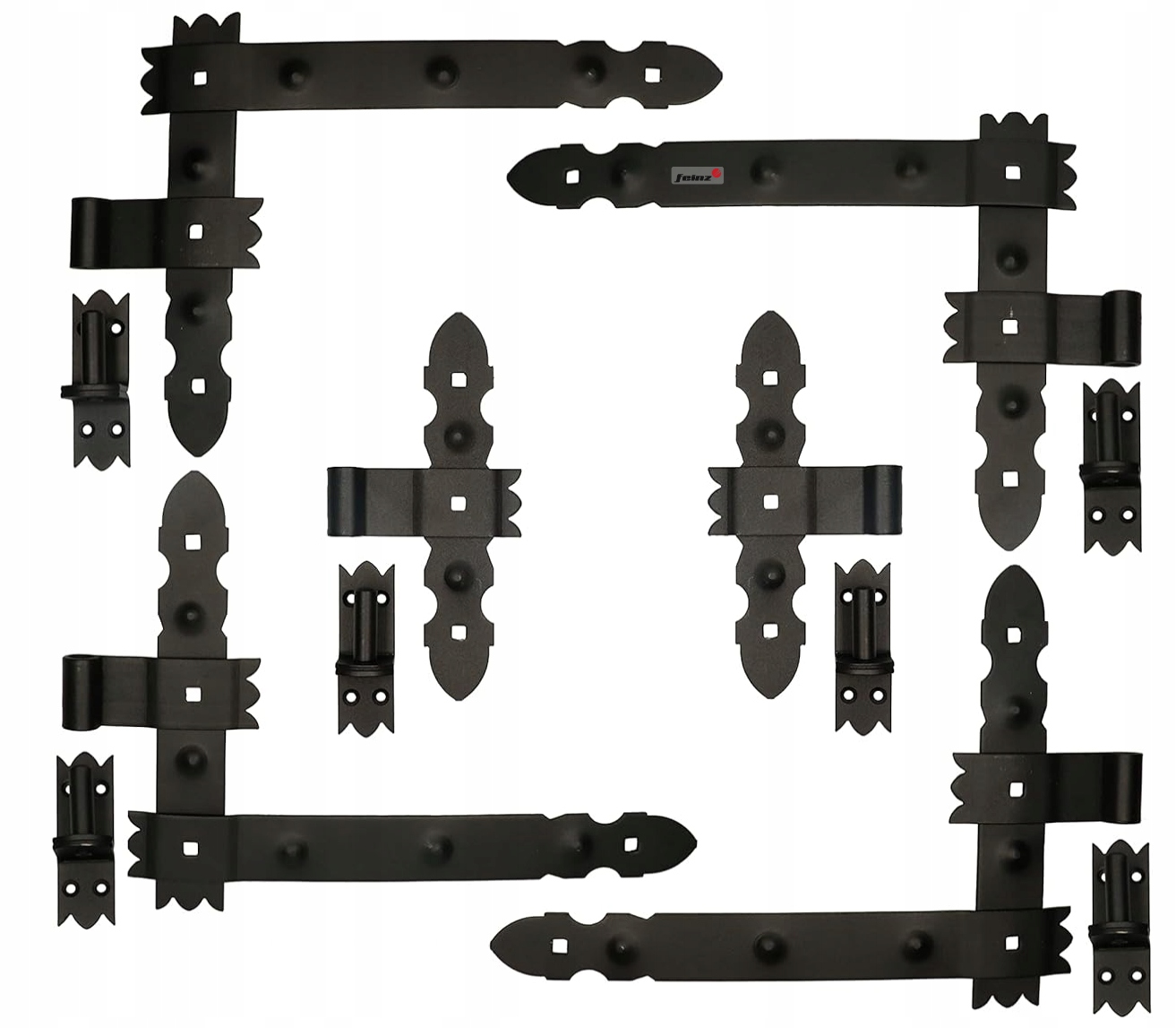 Garážový Závěs Kovaný Úhlové Dveře Pásový 400x50 MM Komplet 6 Závěsů