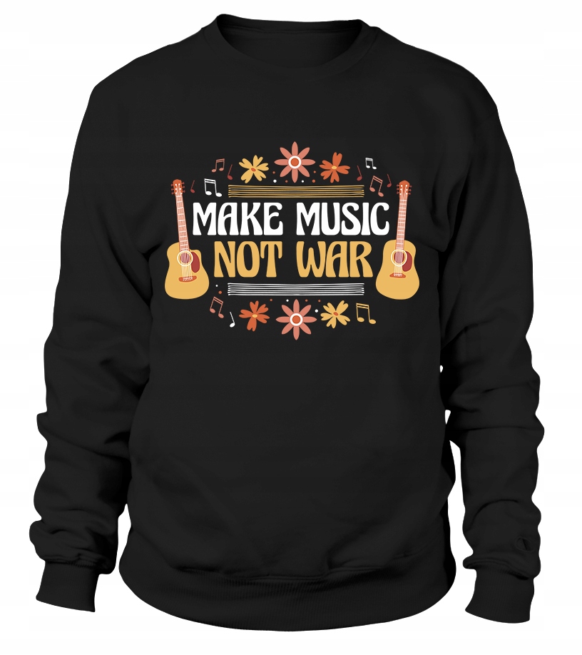 Pánská Mikina Make Music Not War Černá S pro něho chlapa manžela chlapce
