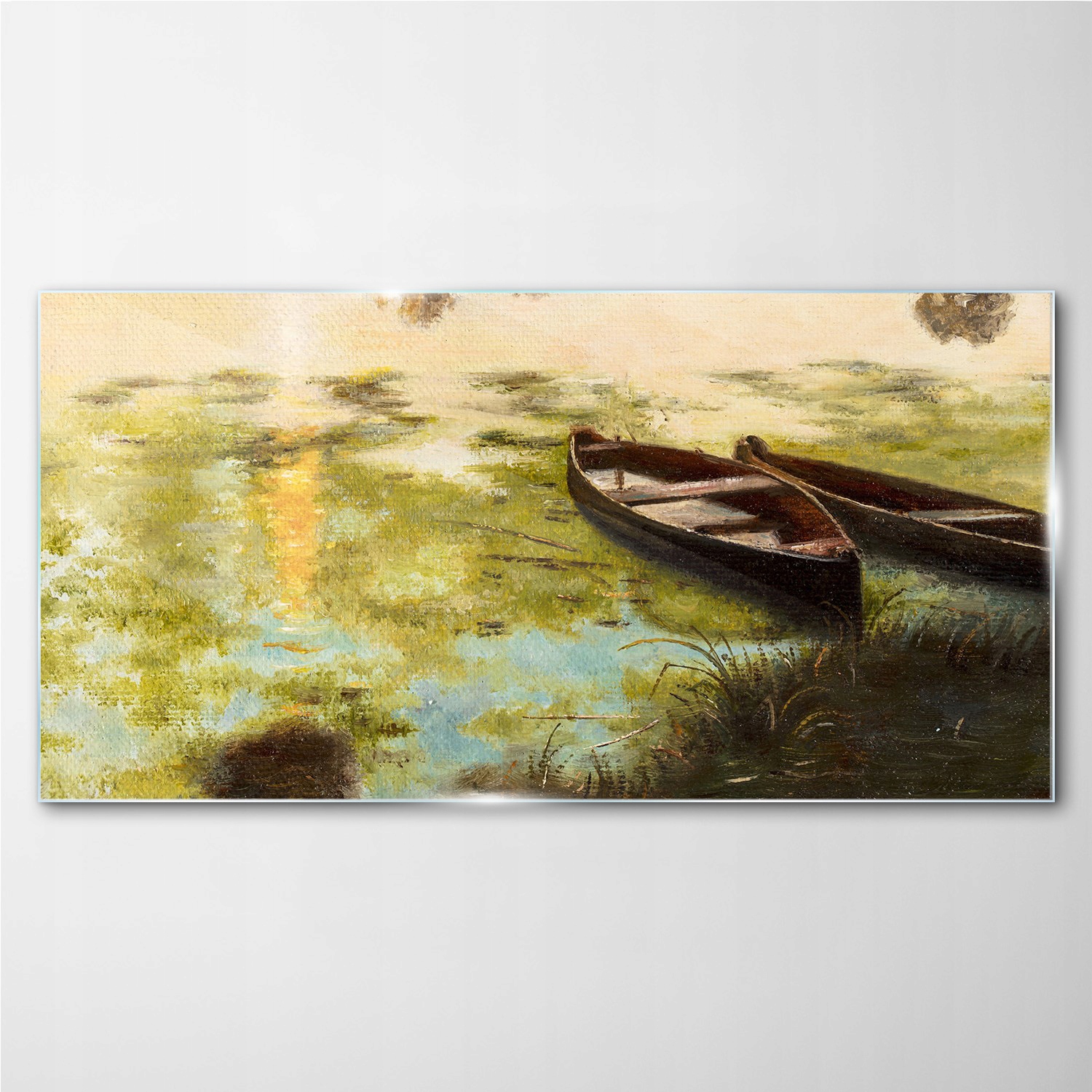 

Foto-obraz szklany na ścianę Łódź woda 140x70 cm