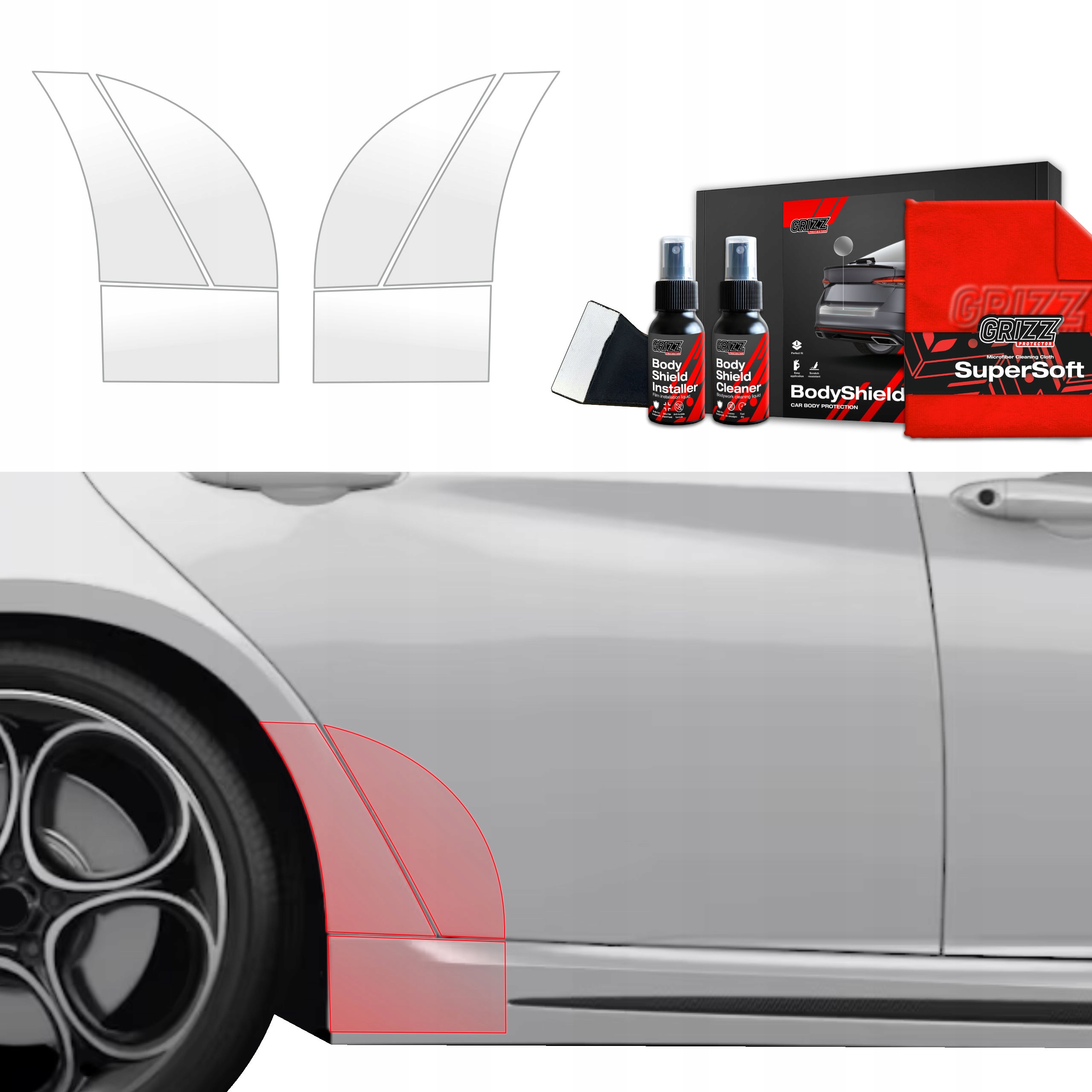 6v1 Fólie Ppf dýha na kola pro Alfa Romeo Giulia (2023-2025) Grizz