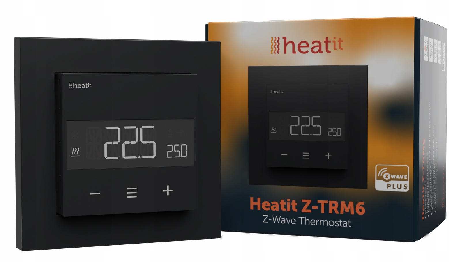 Heatit Z-TRM6 termostat 16A (čierny) Z-Wave