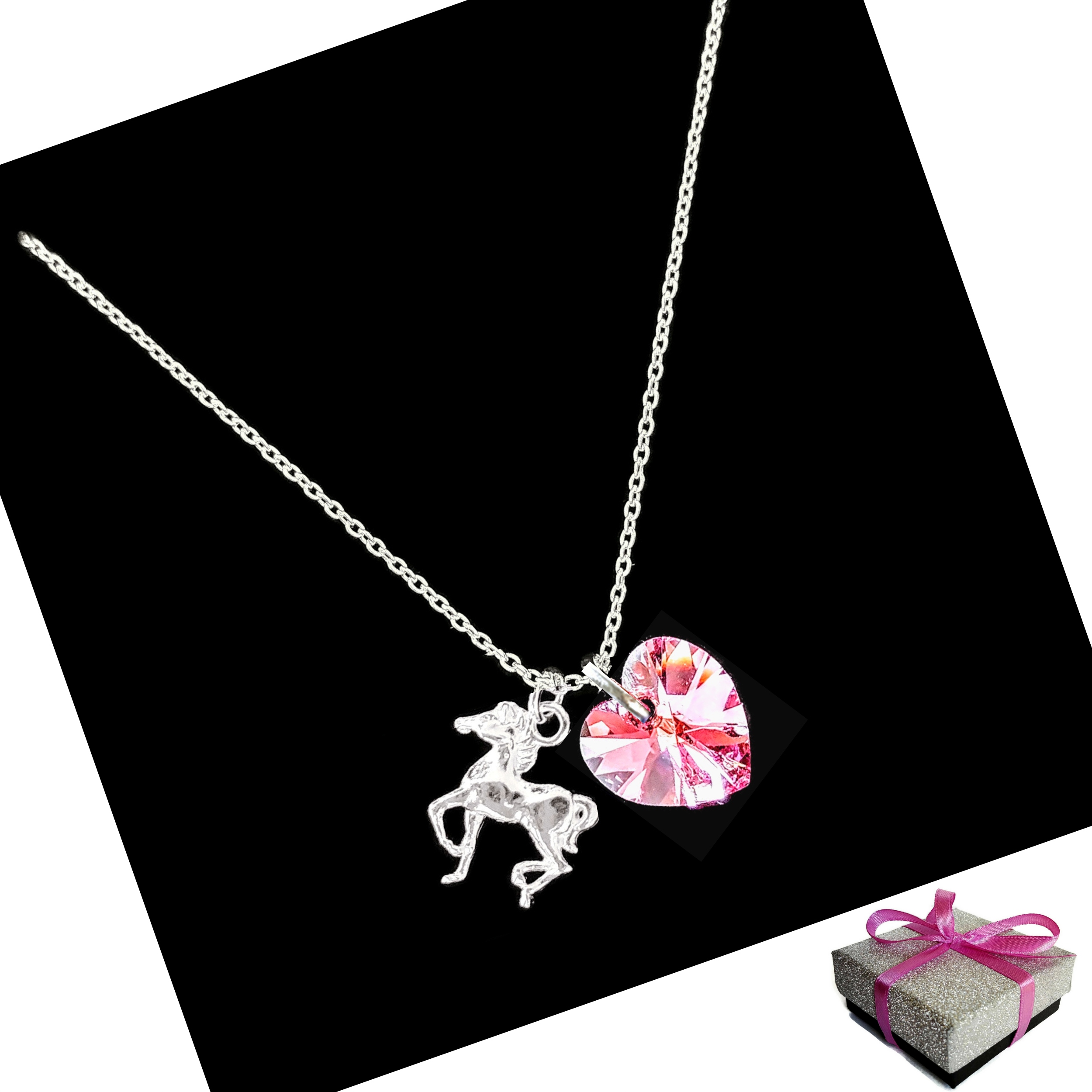 

Naszyjnik z Koniem Koń Konik + Swarovski Srebro