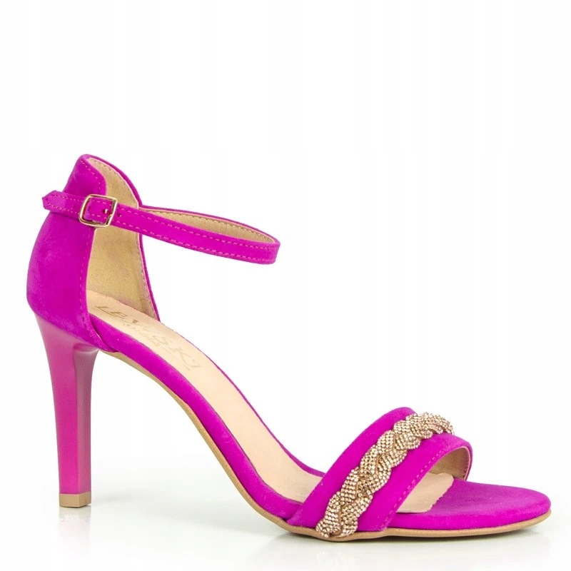 LaRoni 3328/2 Sandály Podpatky Kůže Fuchsiová 39
