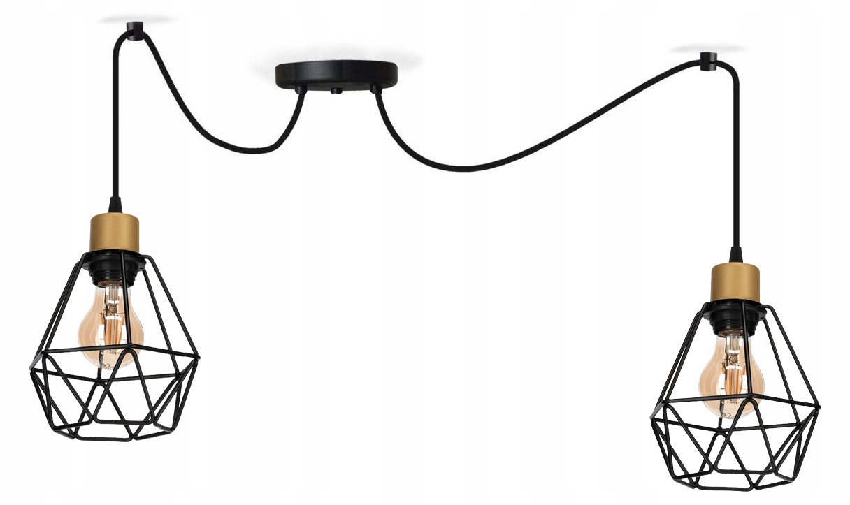 Závěsná lampa Pajak Diamond Gold 2 loft moderní loftový nastavitelný lustr