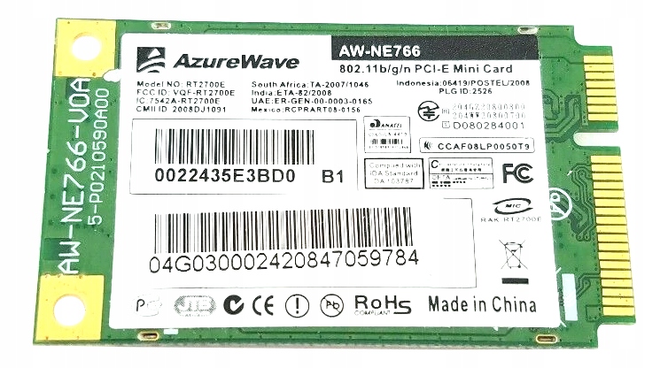 KARTA SIECIOWA WIFI AZUREWAVE AW-NE766 RT2700E