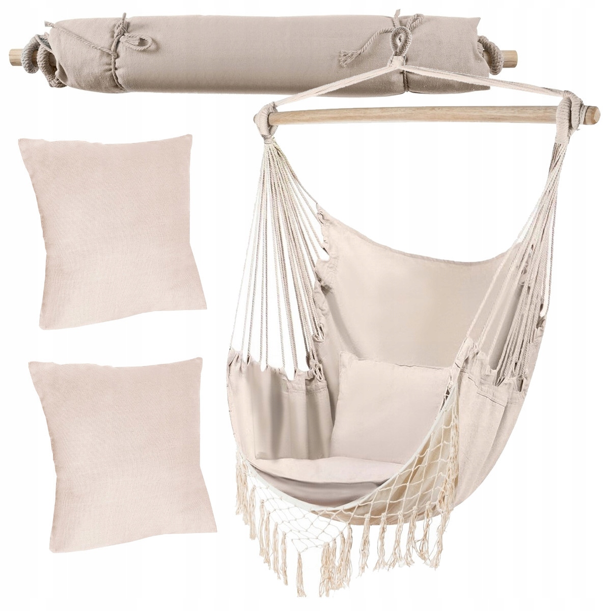 Houpací Houpačka Závěsné Křeslo Brazilské Houpací Zahradní Kokon 2 Polštáře