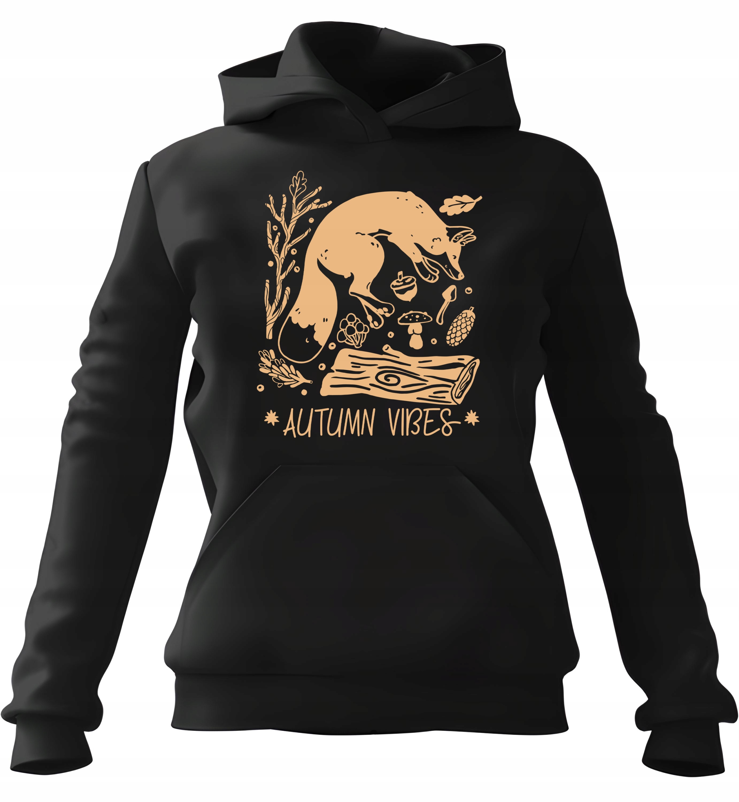 s kapucí mikina s Mikina Autumn Vibes, černá, velikost XL