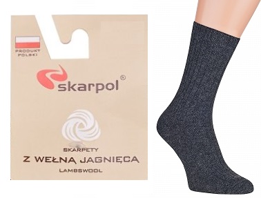 

Skarpety z Wełny Jagnięcej 42-44 Skarpol Grafitowe