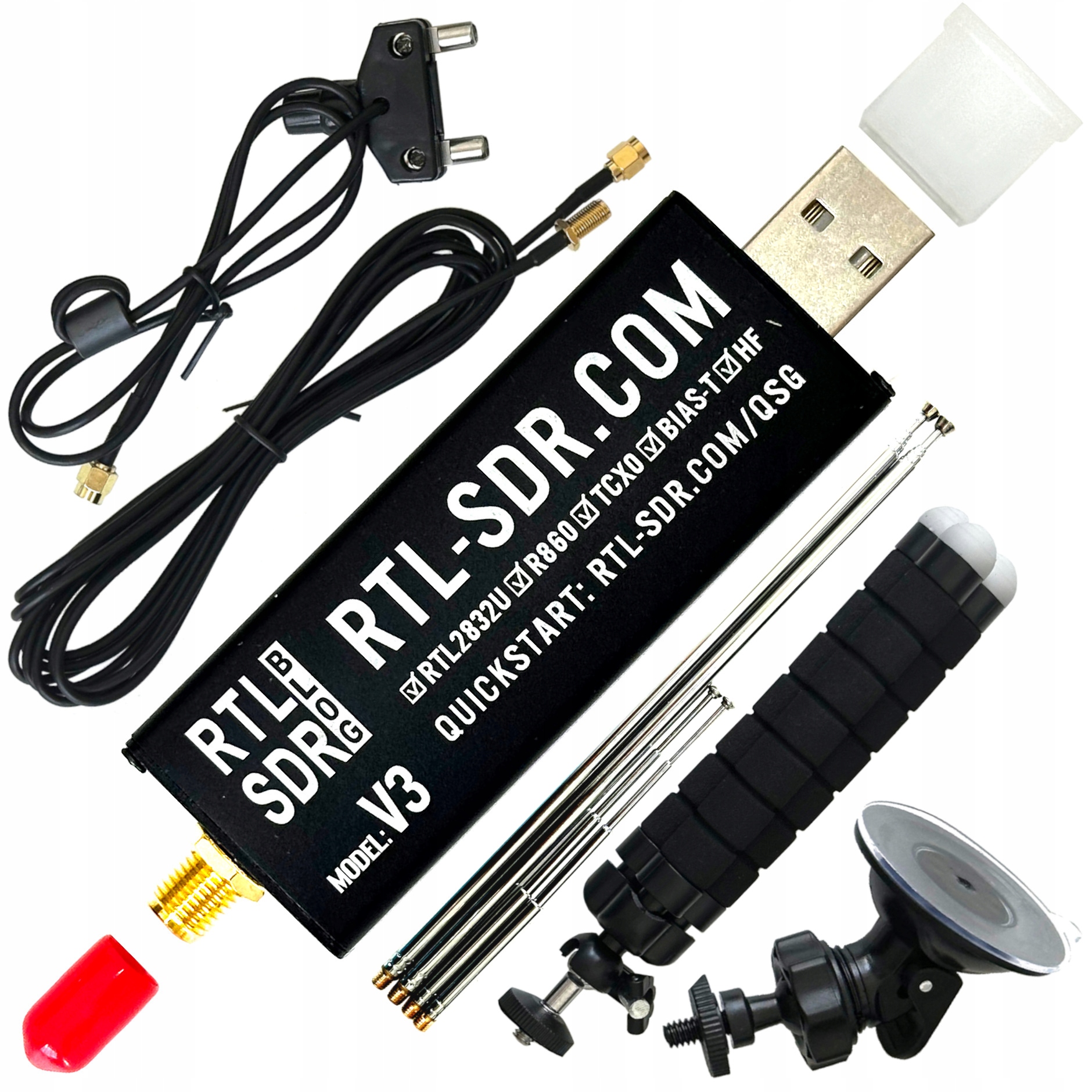 Sada Rádiový prijímač Rtl-sdr V3 rádiový skener anténa a príslušenstvo