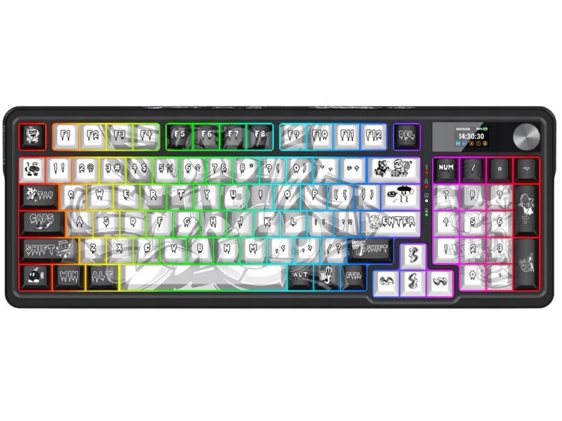 Klawiatura Redragon K719GF-RGB-PRO Artemis Mechaniczna Czarno-biała