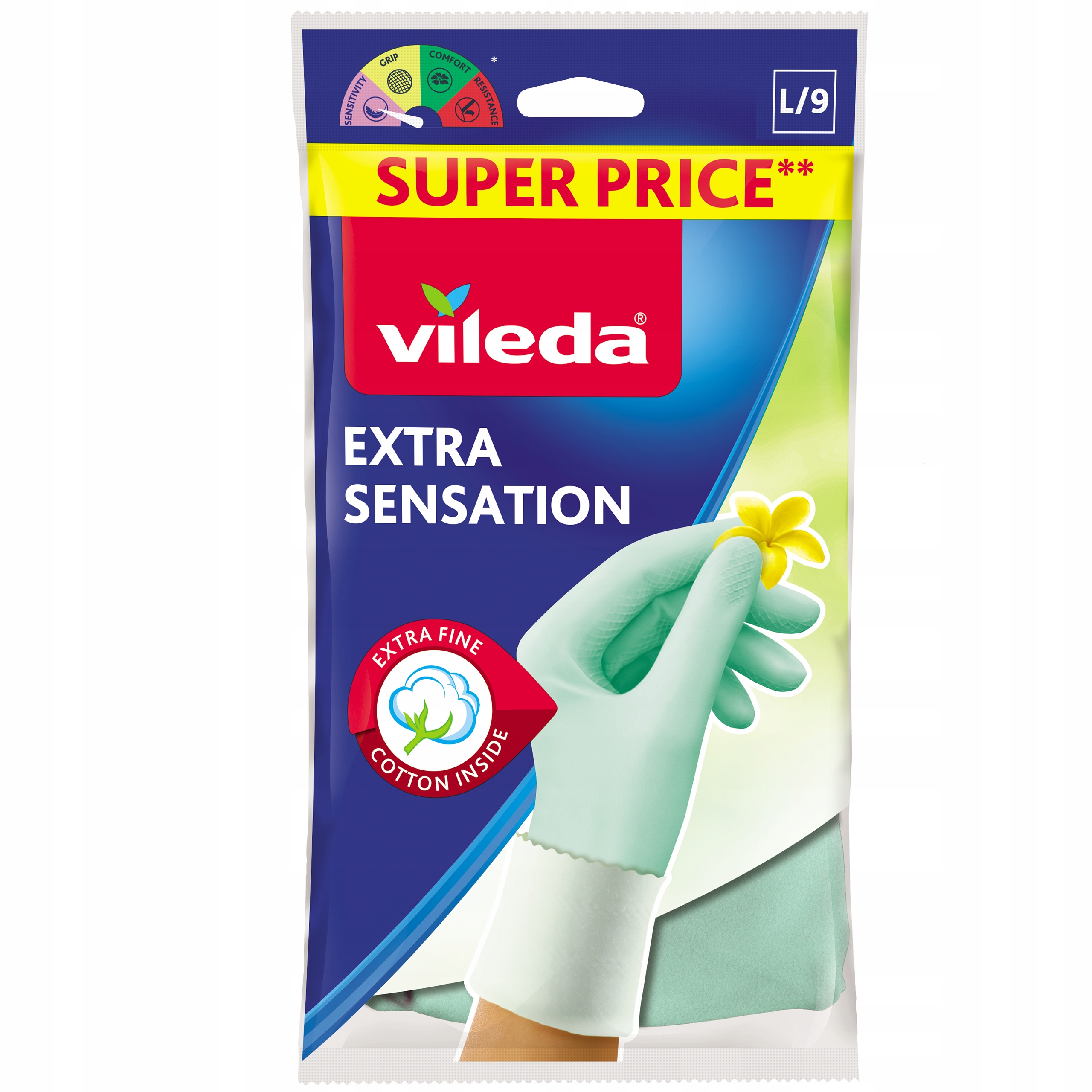 Levně Vileda Gumové rukavice Extra Sensation Velikost L