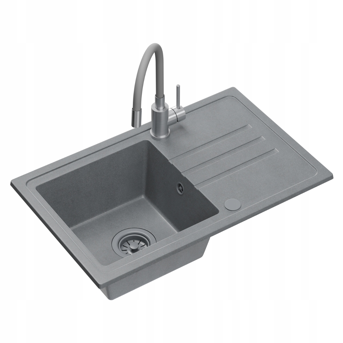 Quadron Ben 111 1-komorový drez 70x44x17,5 sivý, sada batérií
