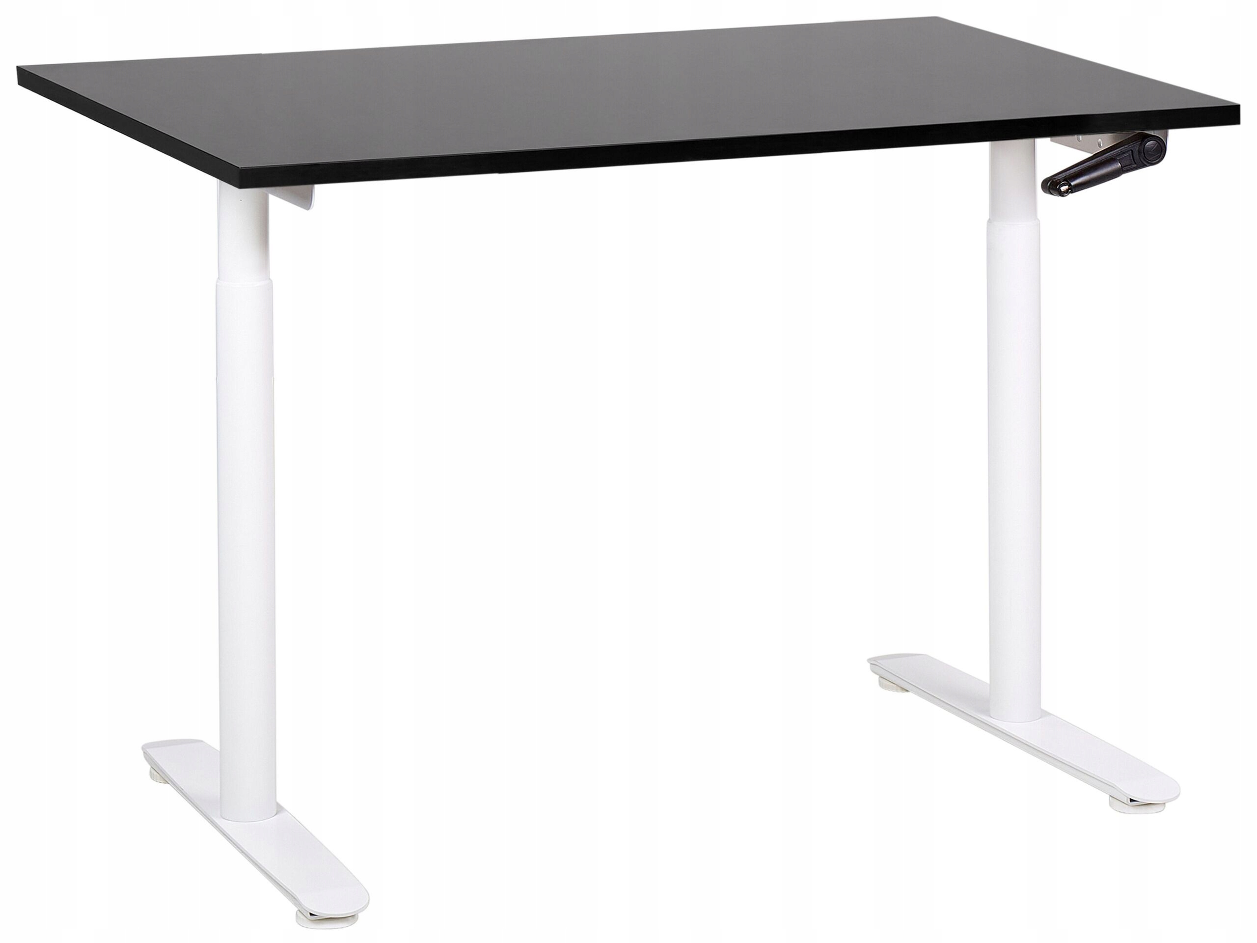 Biurko regulowane manualnie 120x72 cm czarno-białe