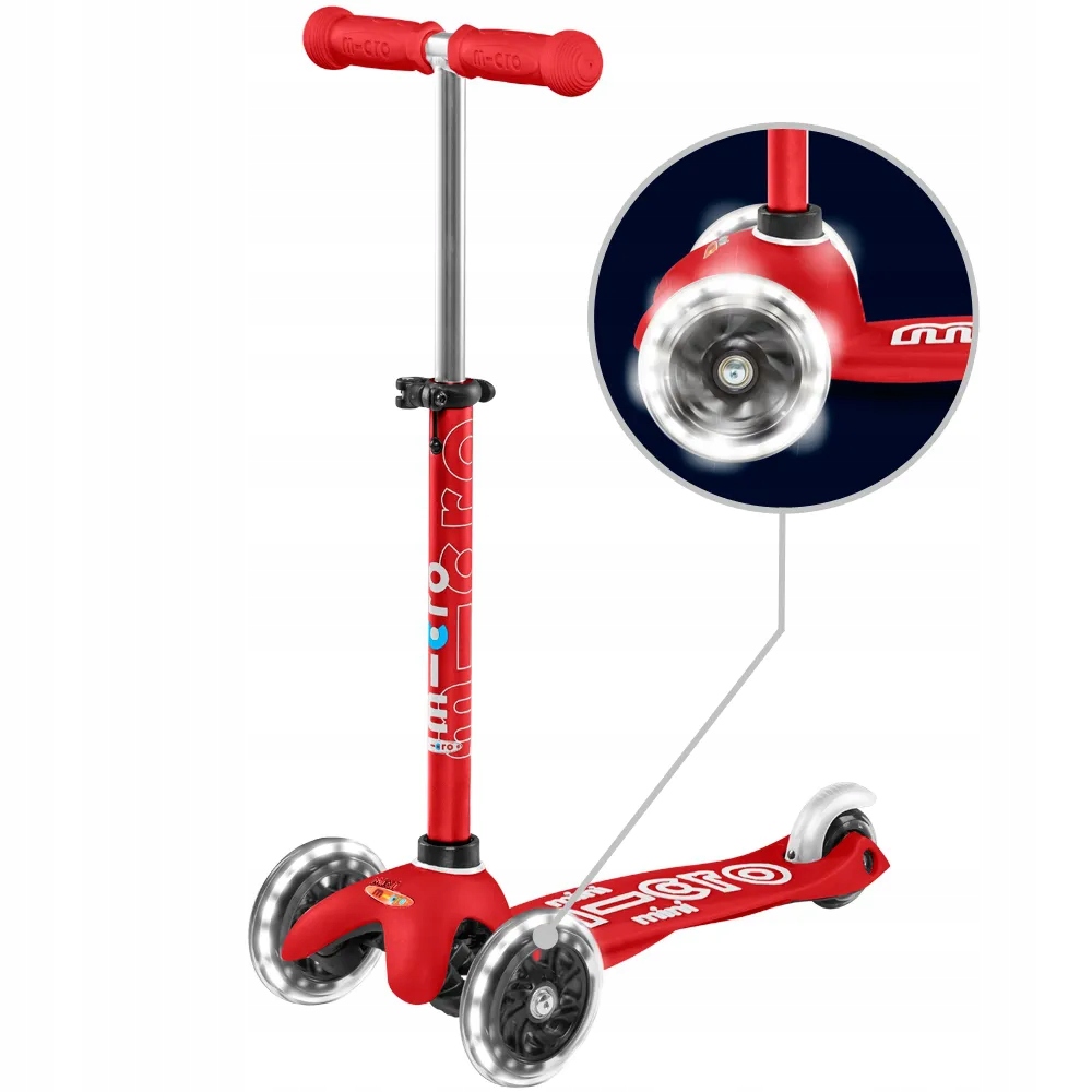 Hulajnoga Mini Micro Deluxe LED Red koła LED