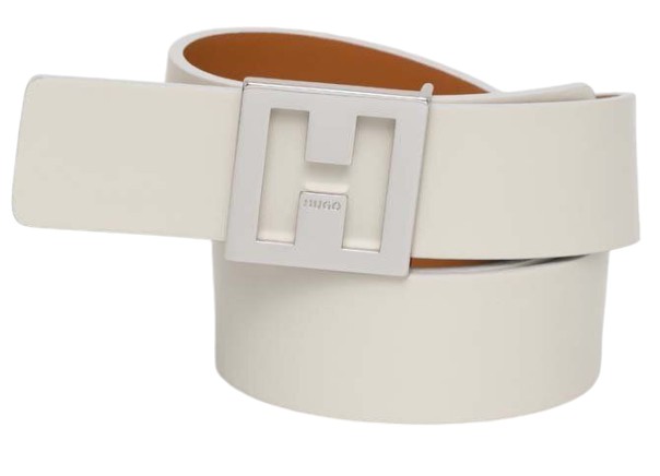 Dámský kožený Pásek Bílý Hugo Jodie Belt 3.5 cm Velikost 75