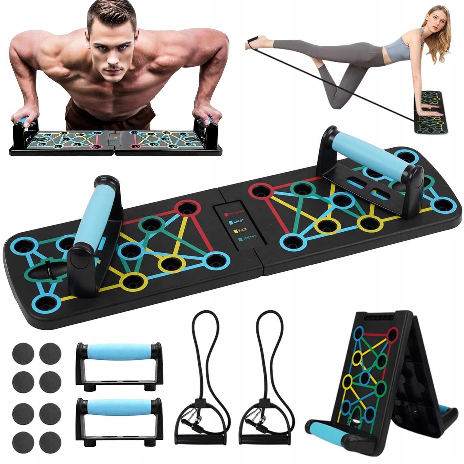 Domu Składana Deska Push-up Do Treningu Siłowego Spalania, Stojaki Pushup