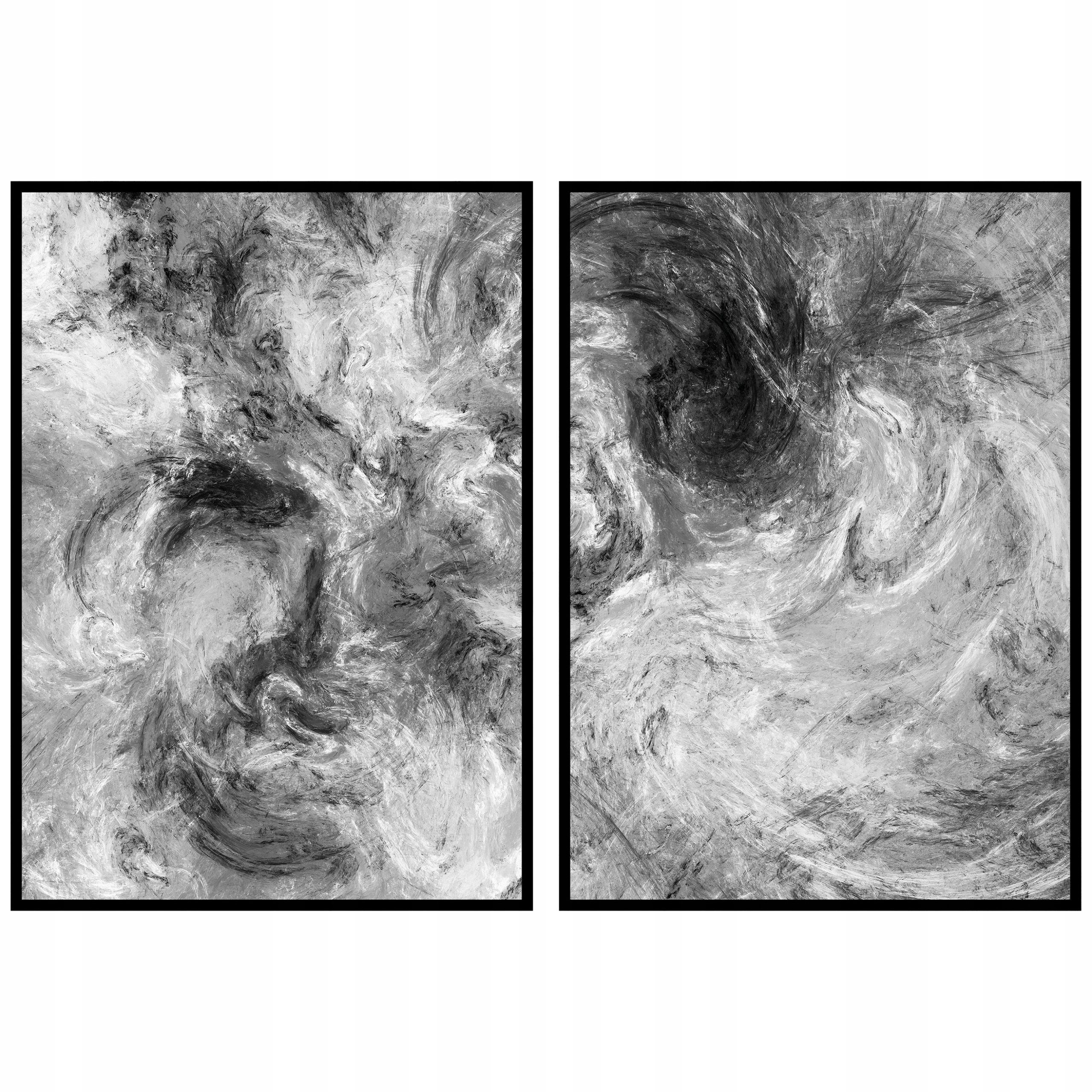 Černobílé plakáty abstrakce vzory obrazy na zeď diptych 2ks 60x90cm