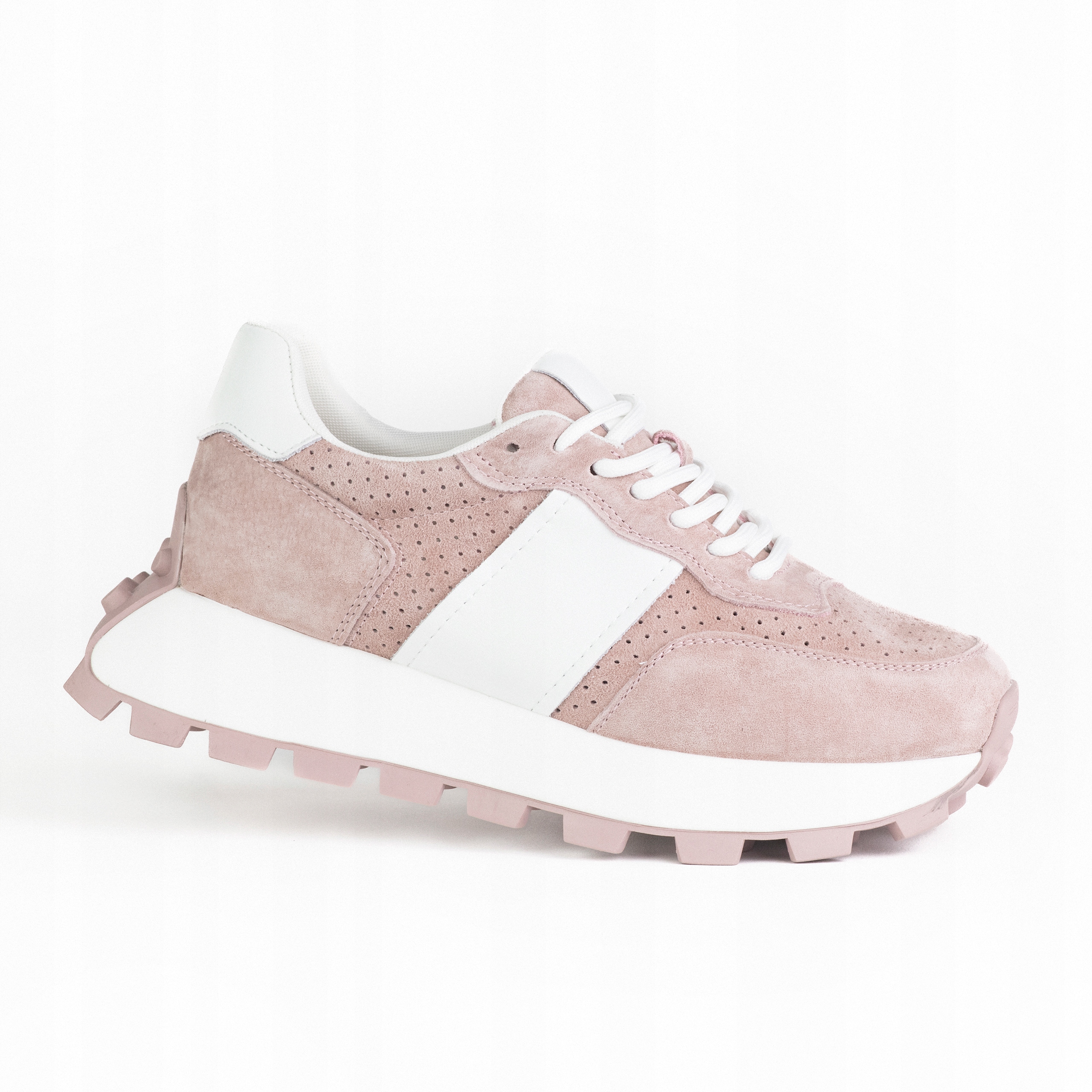 Sportovní dámské tenisky Goodin GD-XF-241 kůže ažurová růžová bílá 38