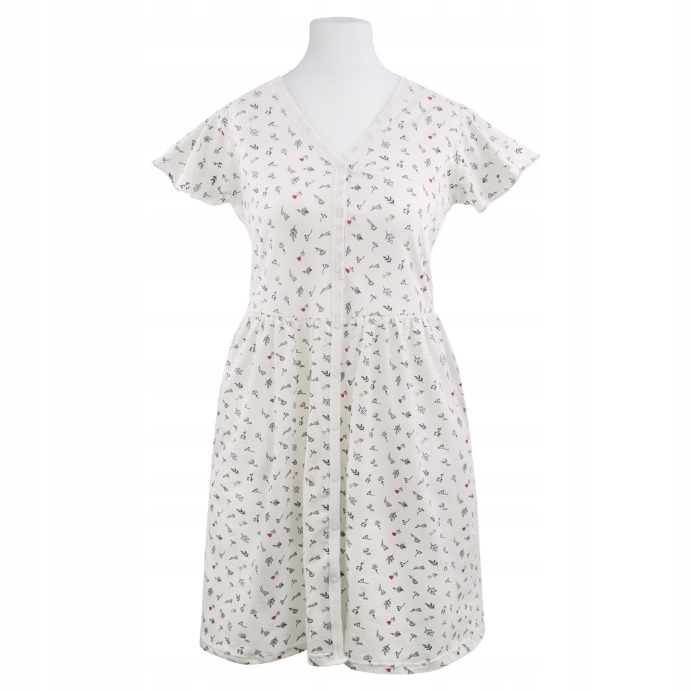 Těhotenská košile rozepínací s krátkým rukávem Eevi Linda Ecru spojka L