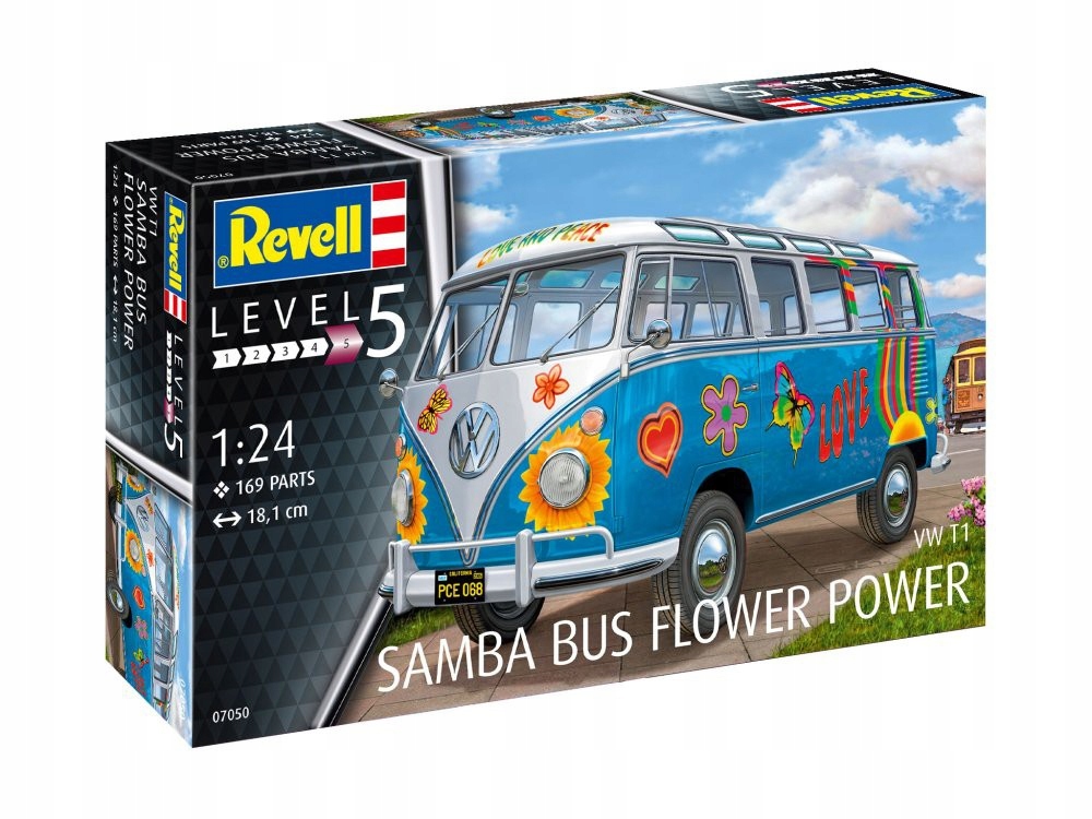 1:24 Auto Vw T1 Samba Bus Flower Power Revell 07050