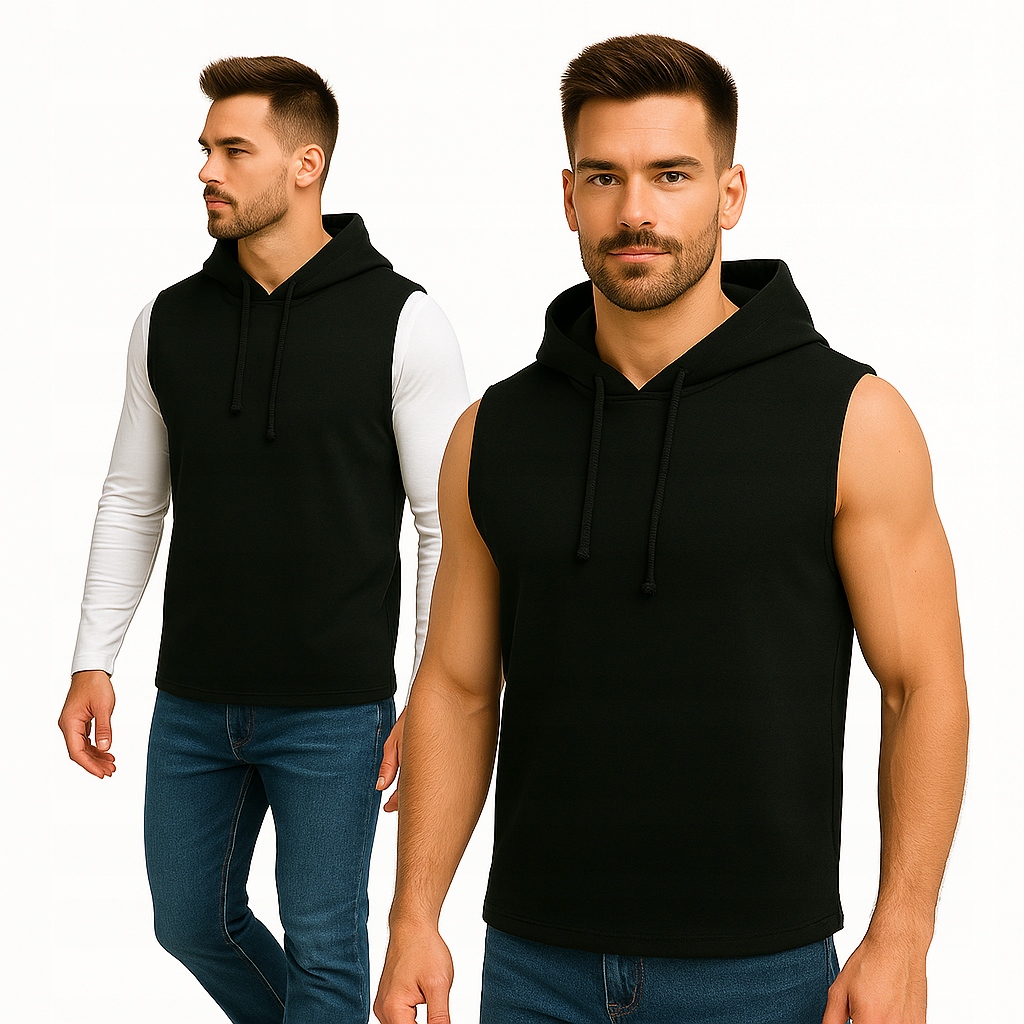 Pánská mikina s kapucí , černá, městský styl 100% bavlna L