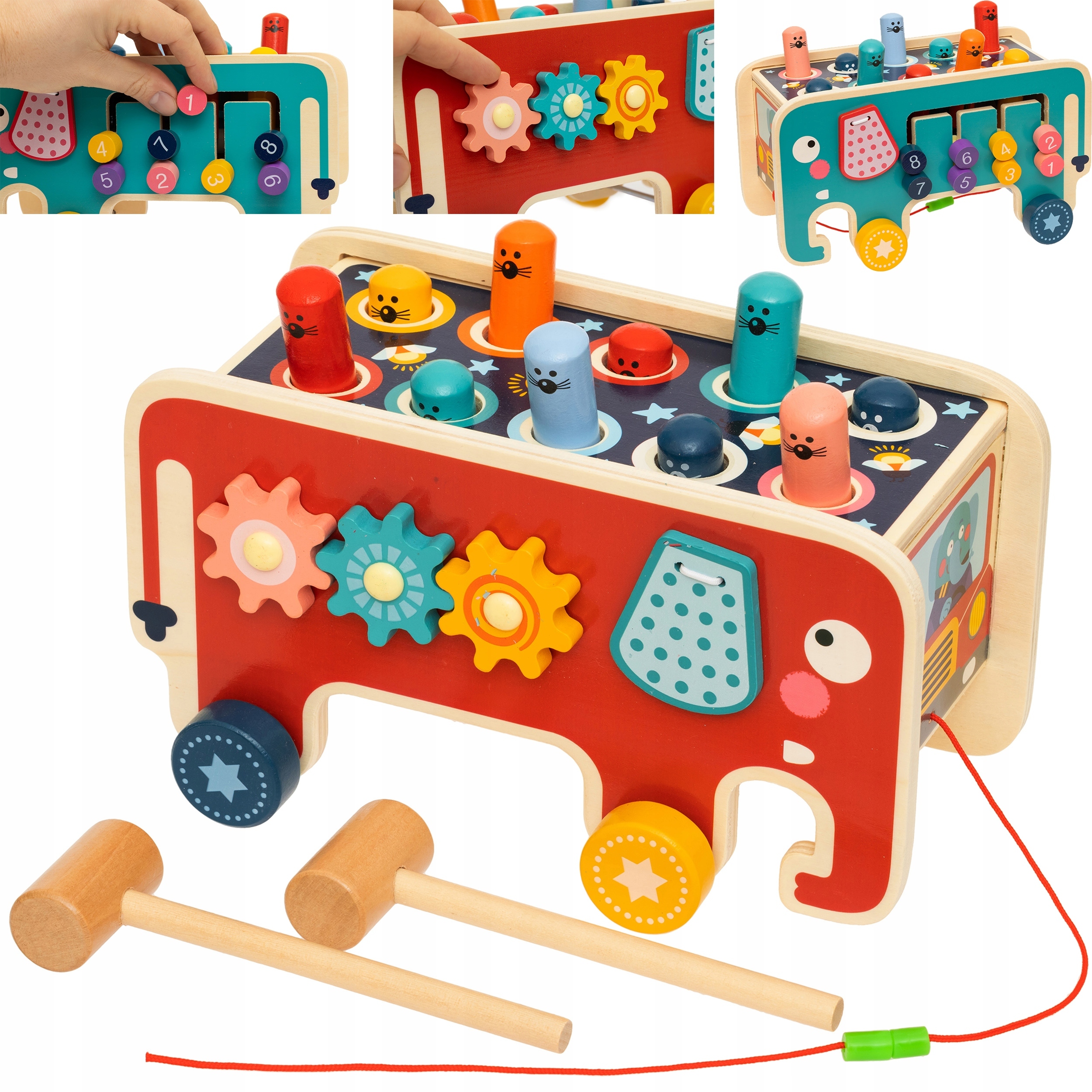 

Montesorri Układanka Drewniana Zabawka Słoń Wbijak