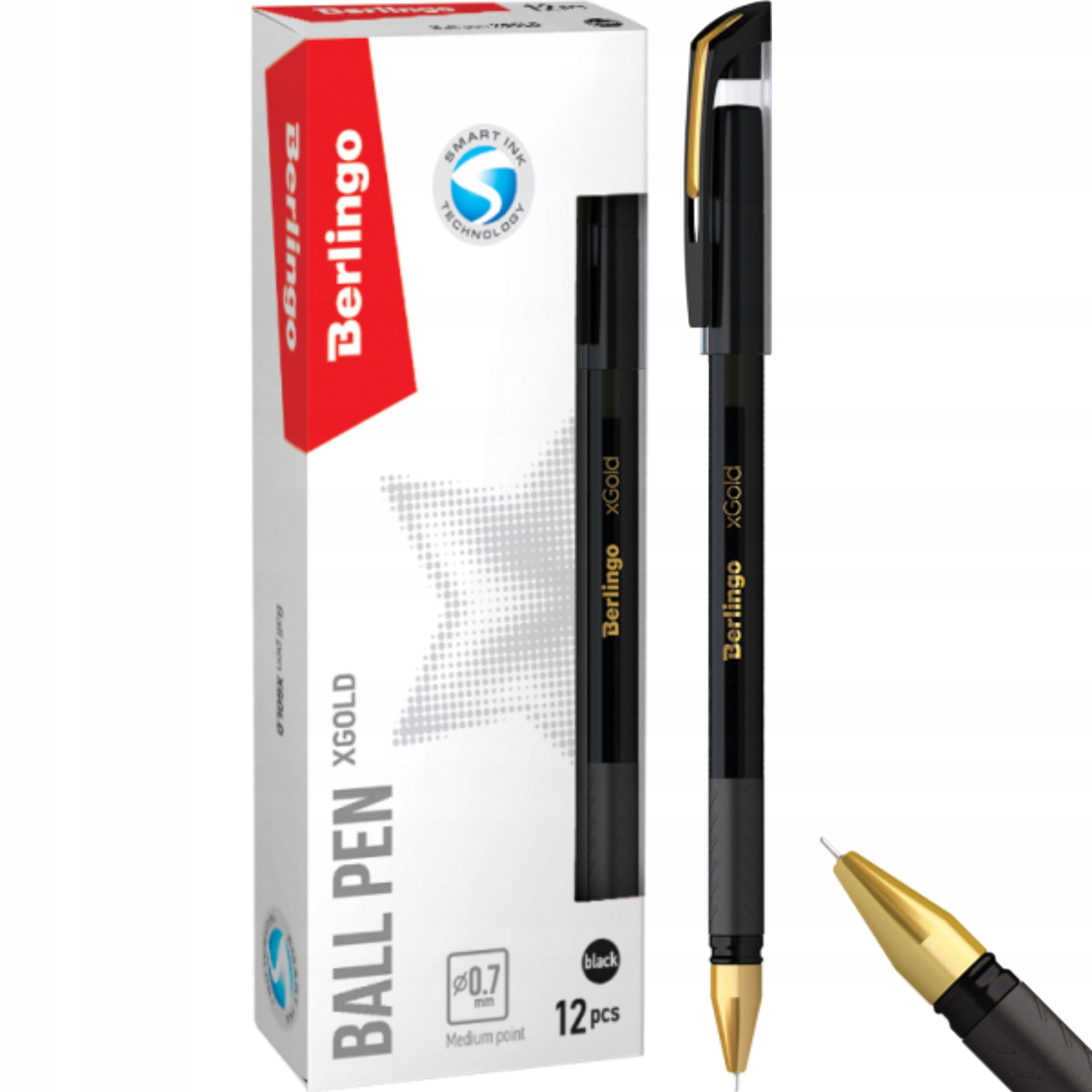 

Długopis kulkowy xGold 0,7mm czarny 12 sztuk