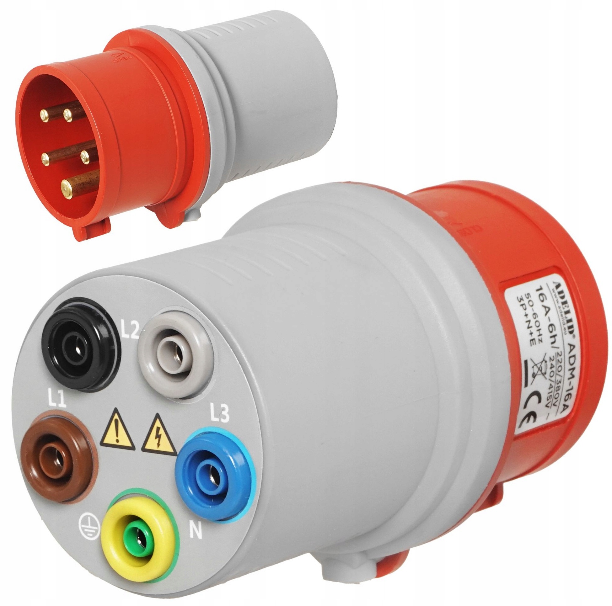 Adapter Pomiarowy Gniazd Trójfazowych Wtyczka Siłowa 16A 5P IP44 5-PIN