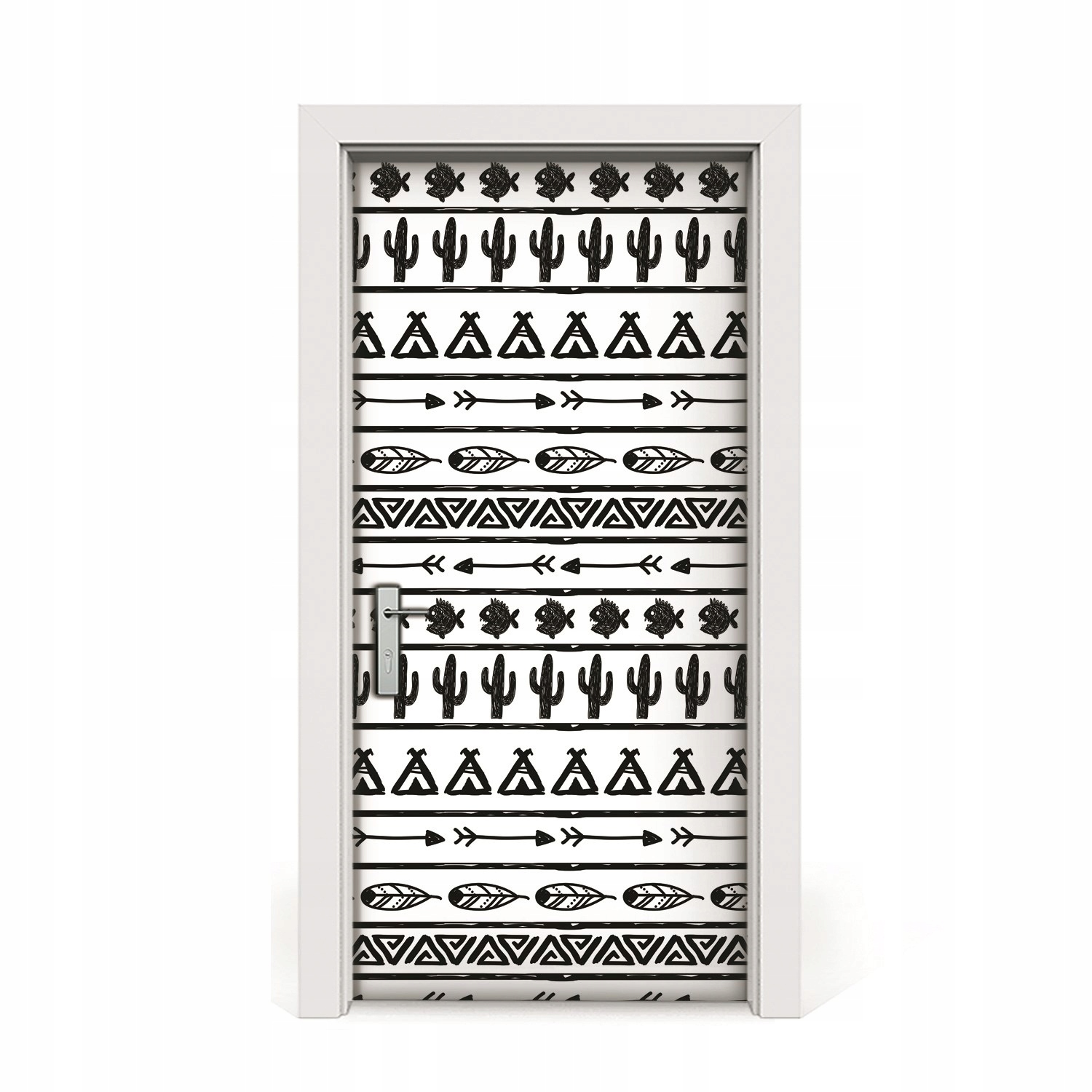 

Naklejka na drzwi wzór Boho czarno-biały 95x205