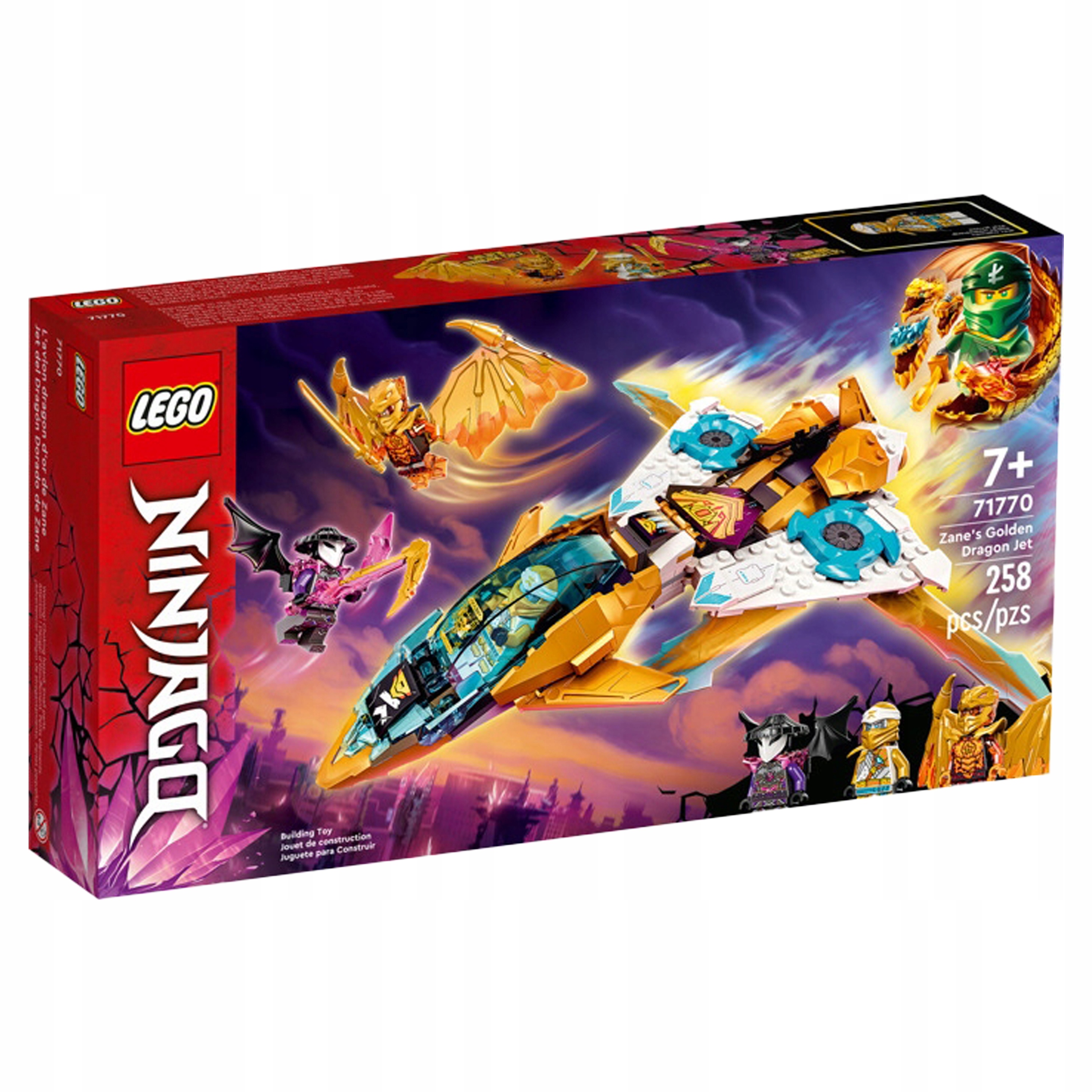 Lego Ninjago 71770 Złoty smoczy odrzutowiec Zane'a