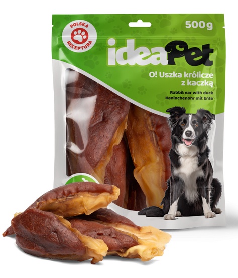 Králičí Ouška S Kachnou Psí Pamlsek Masová Svačinka Ideapet 500 G