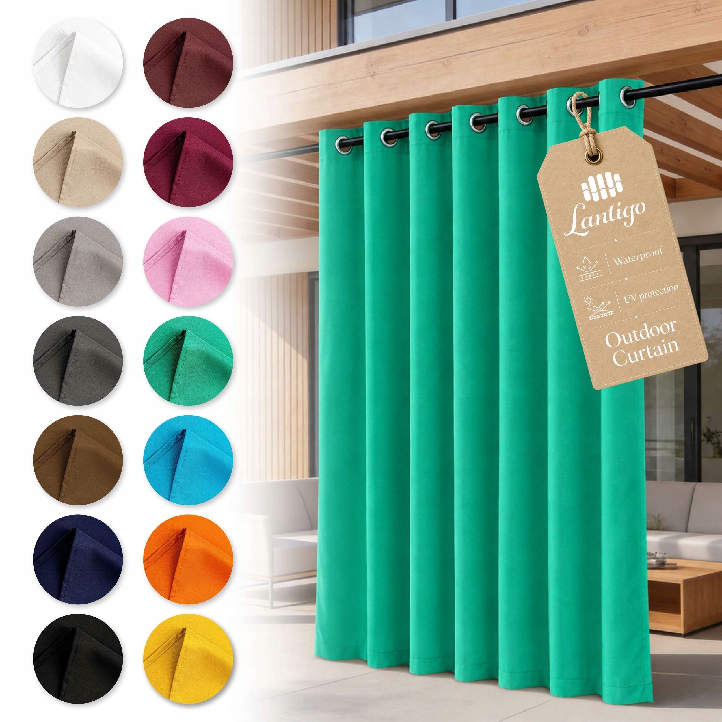 Lantigo Zahradní závěs zelený 155x220 cm Uv pergola terasa oka