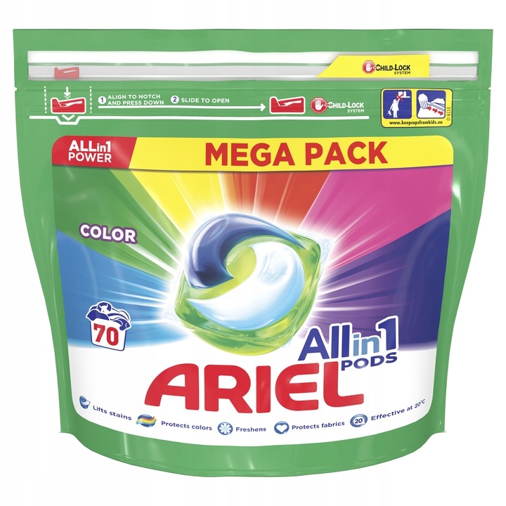 Levně Ariel Kapsle na praní All in1 70 ks Color
