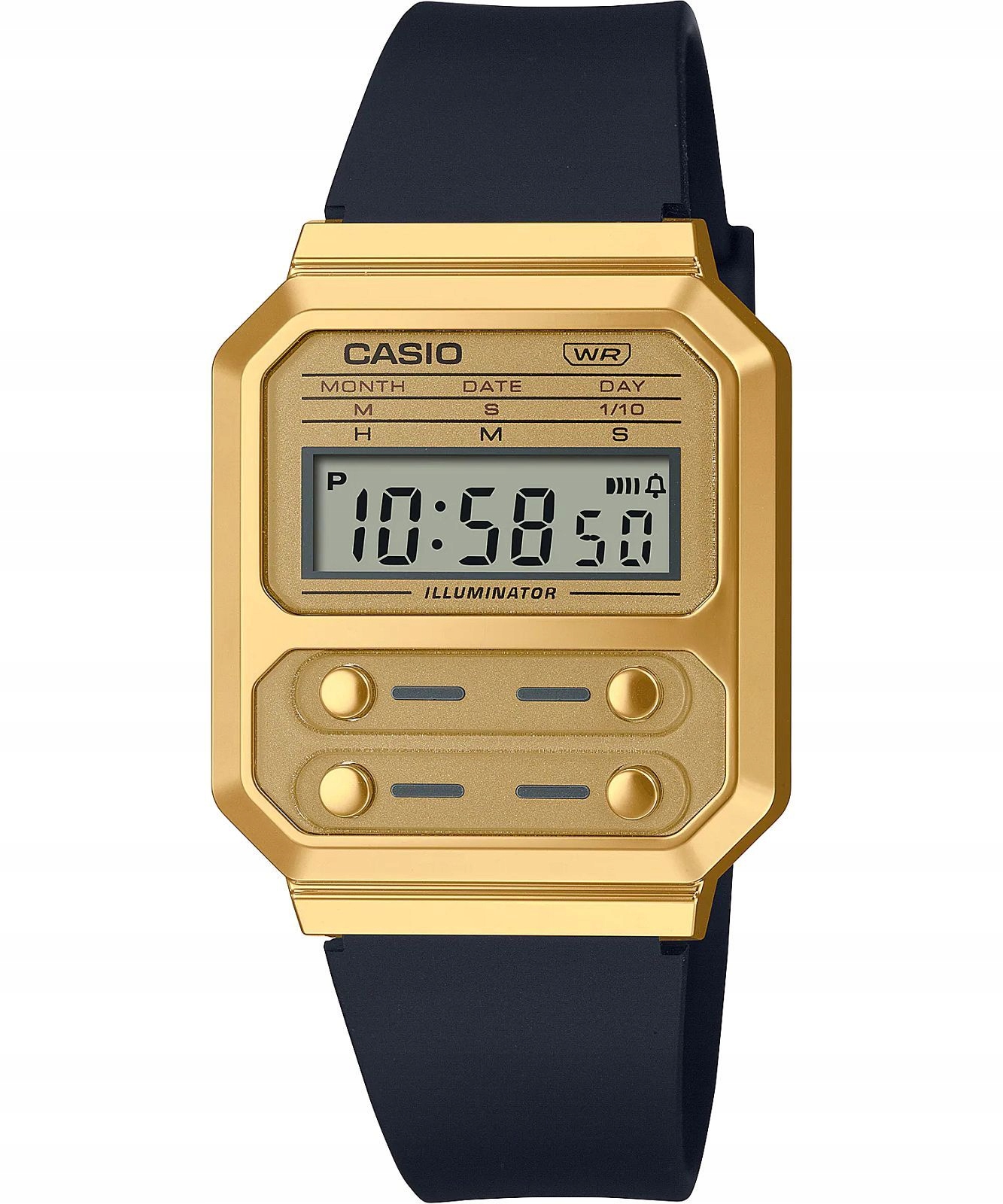 Unisexové hodinky Casio Vintage A100WEFG-9AEF Retro Gold Black Strap