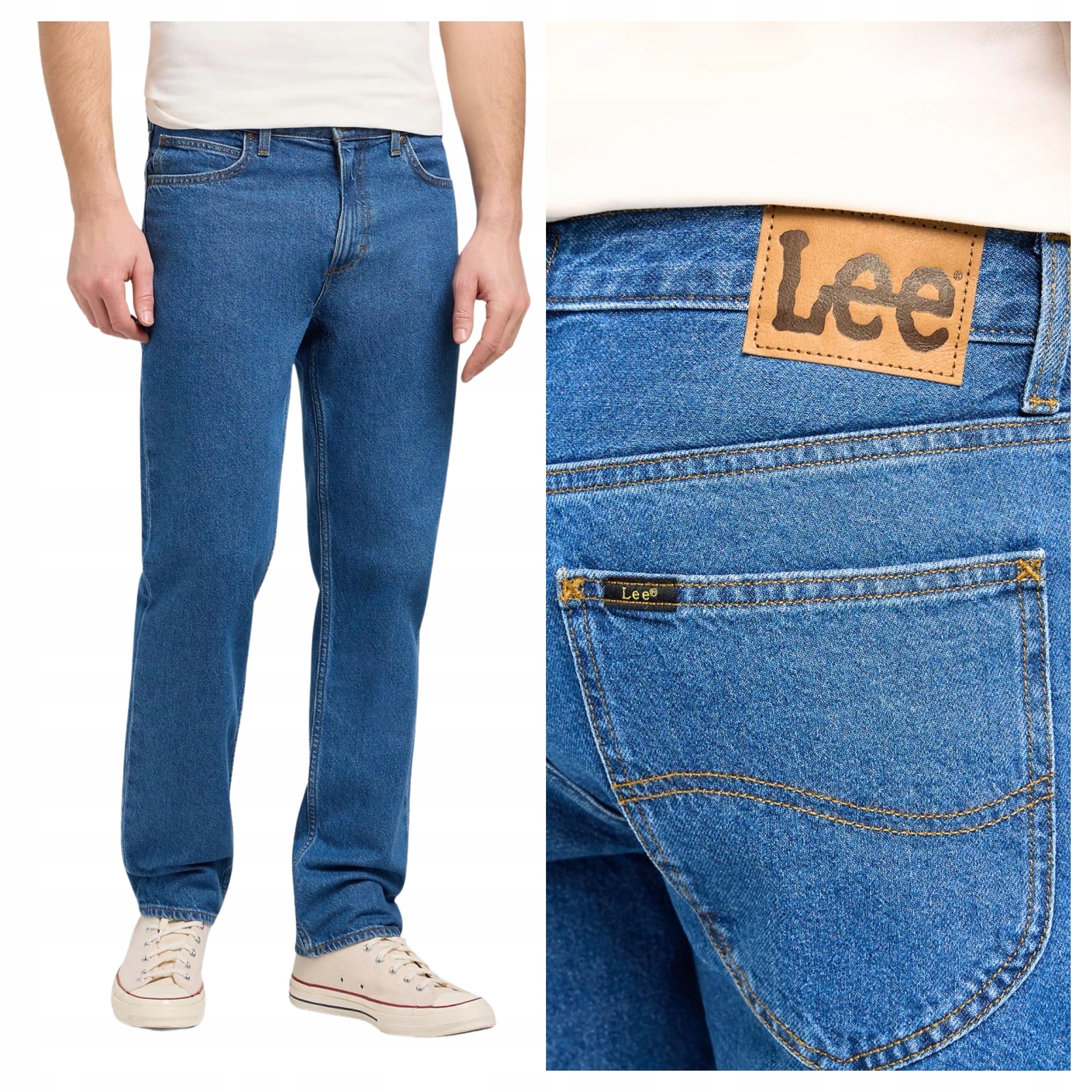 Pánské kalhoty Lee West Regular Fit Jednoduché Džíny Modré W33 L32