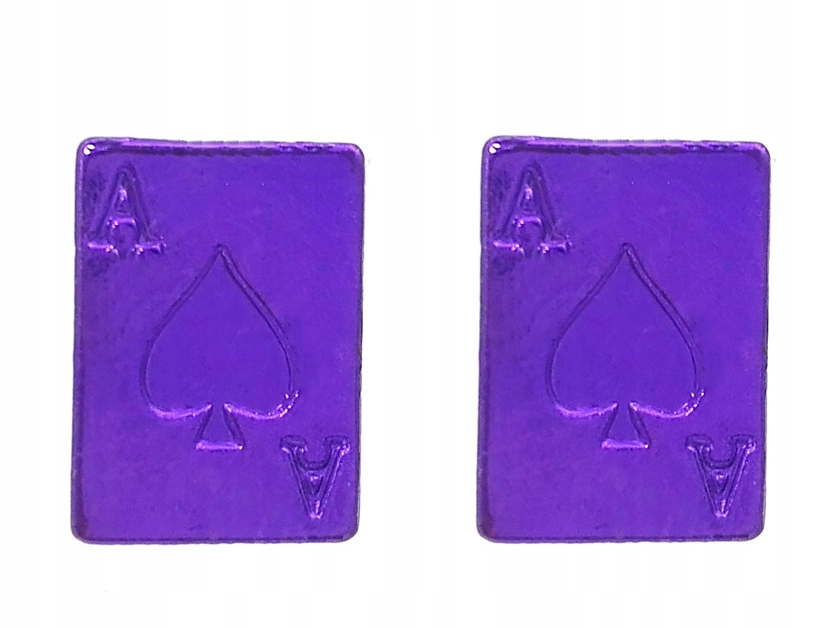 

Kolczyki karty do gry As pik fioletowe