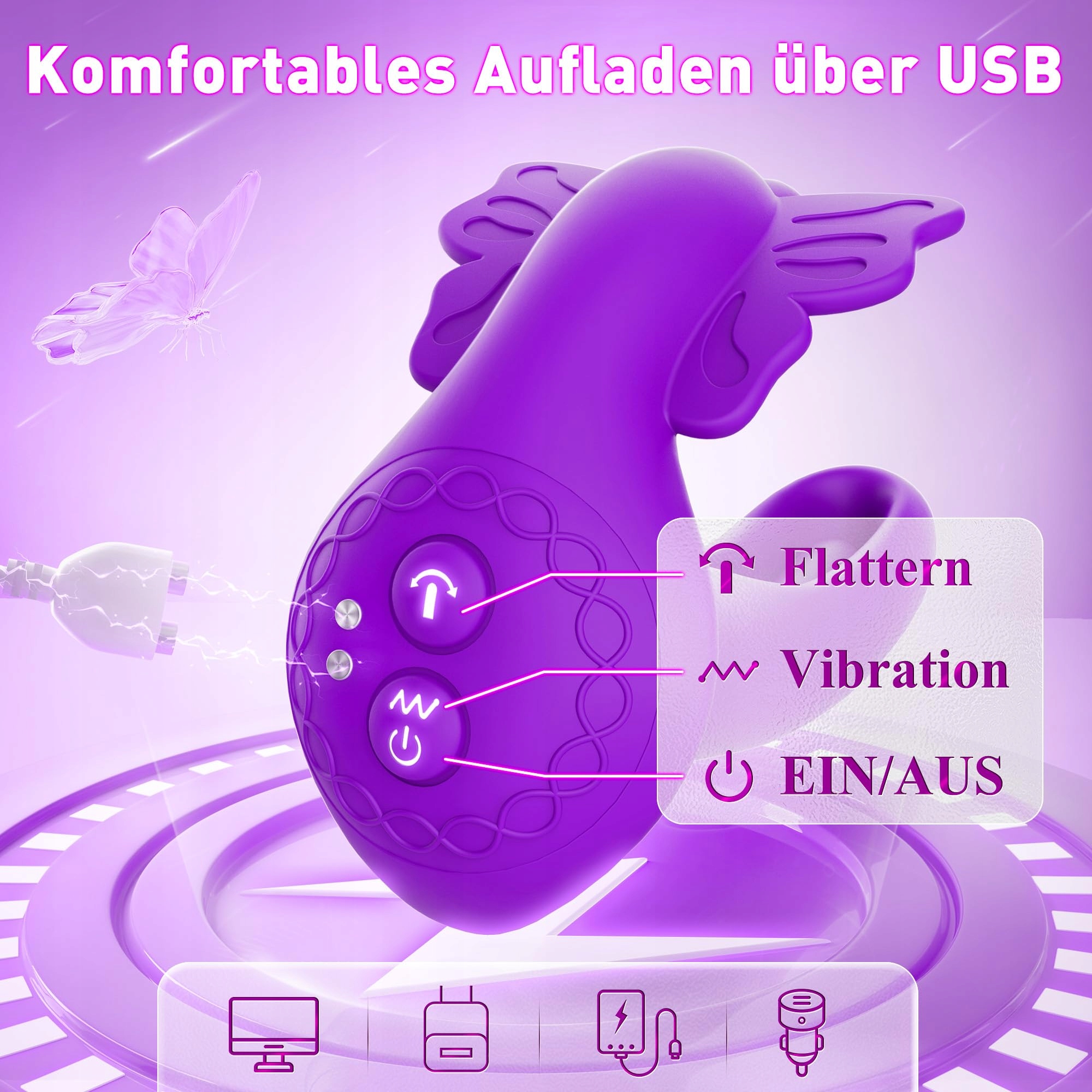 DILDO VIBRATOR Zdalnie Sterowany Stymulator Klitorisu dla Kobiet 9 Trybów — miniatura 6