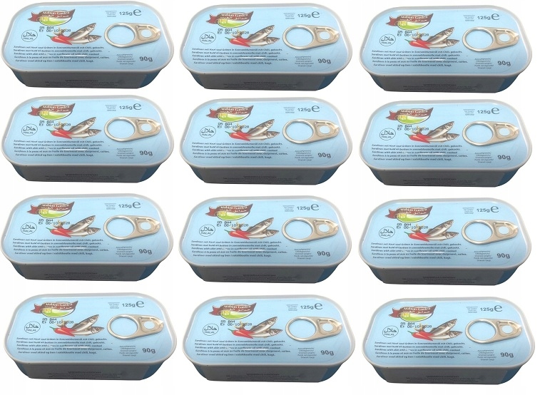 Sardinky v rostlinném oleji pálivé s chilli papričkami 125 g x 12 ks