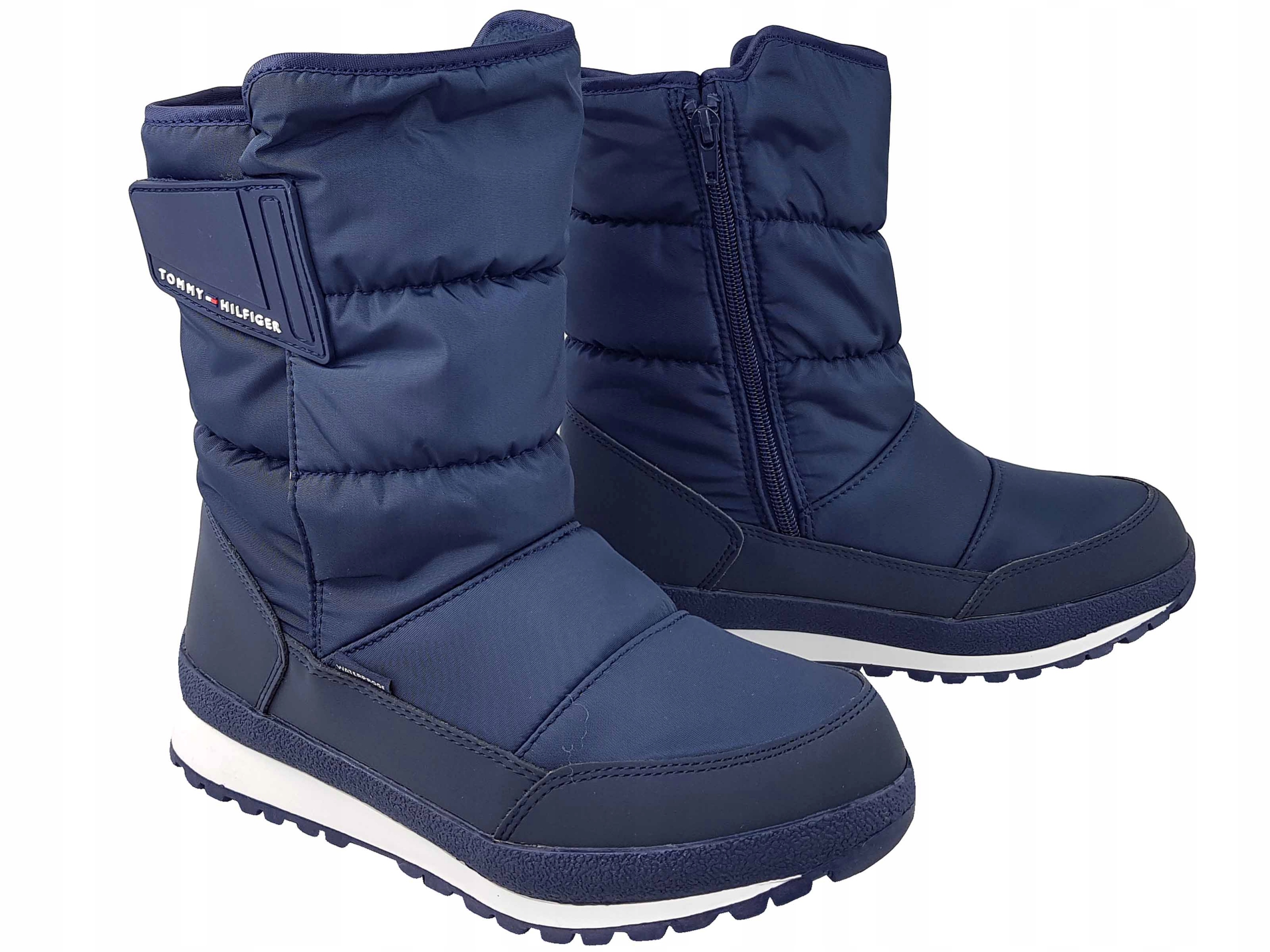 TOMMY HILFIGER ŚNIEGOWCE BUTY DAMSKIE OCIEPLANE Wzór dominujący logo