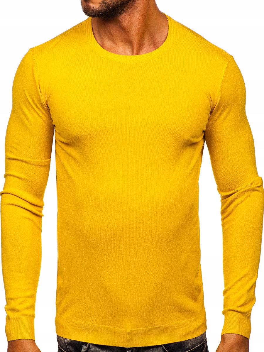 

Sweter Męski Klasyczny Żółty MMB602 DENLEY_2XL