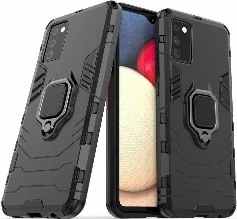 

Etui Do Galaxy A02S Pancerne Ring Case + Szkło 9H